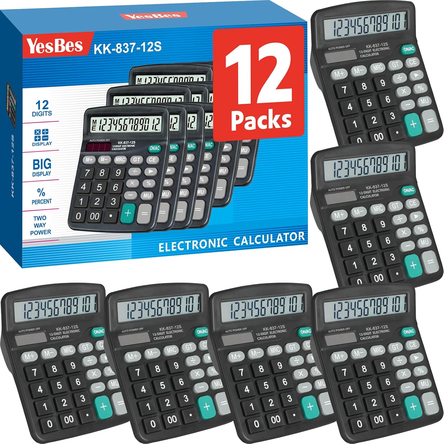 KK-837-12S Desktop Calculator 6-Pack - Hình 8