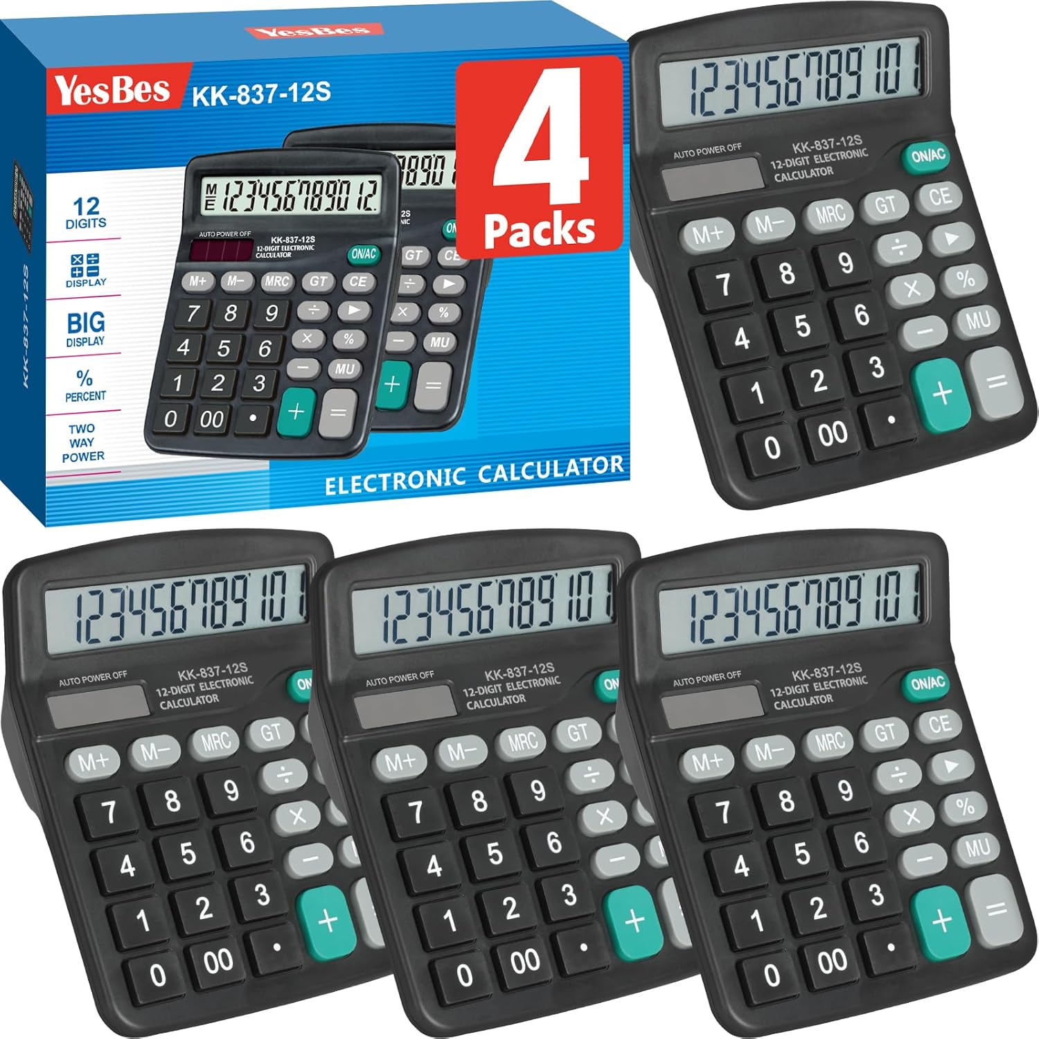 Reliable 12-digit Black Desktop Calculator - Hình 8
