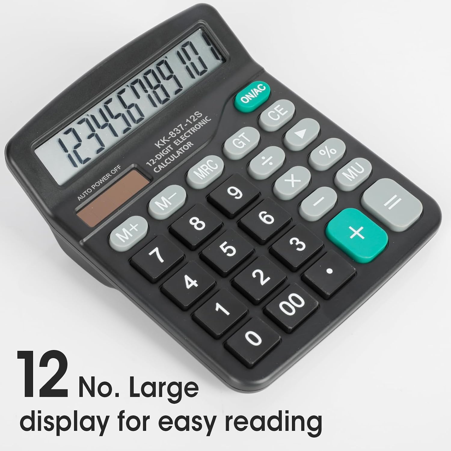 Reliable 12-digit Black Desktop Calculator - Hình 2