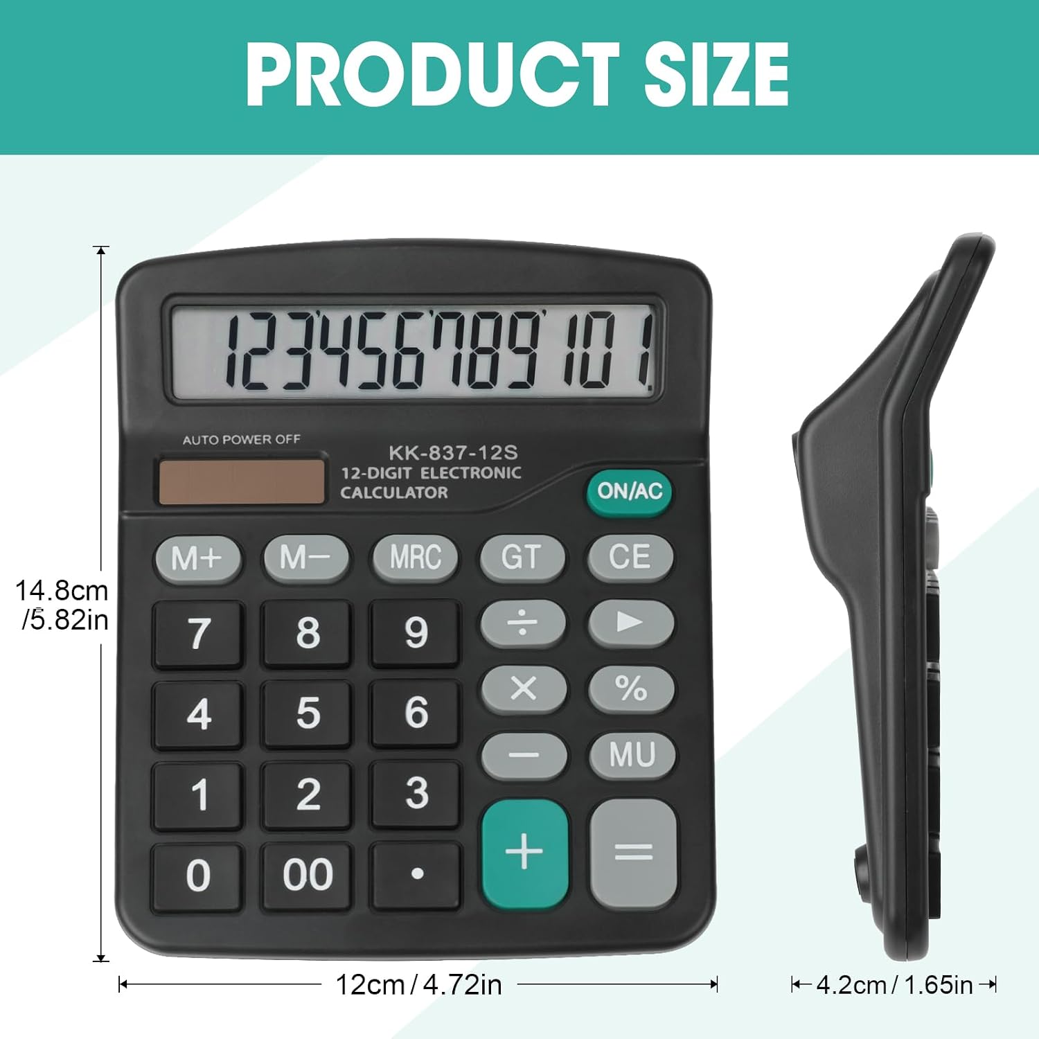 Reliable 12-digit Black Desktop Calculator - Hình 5