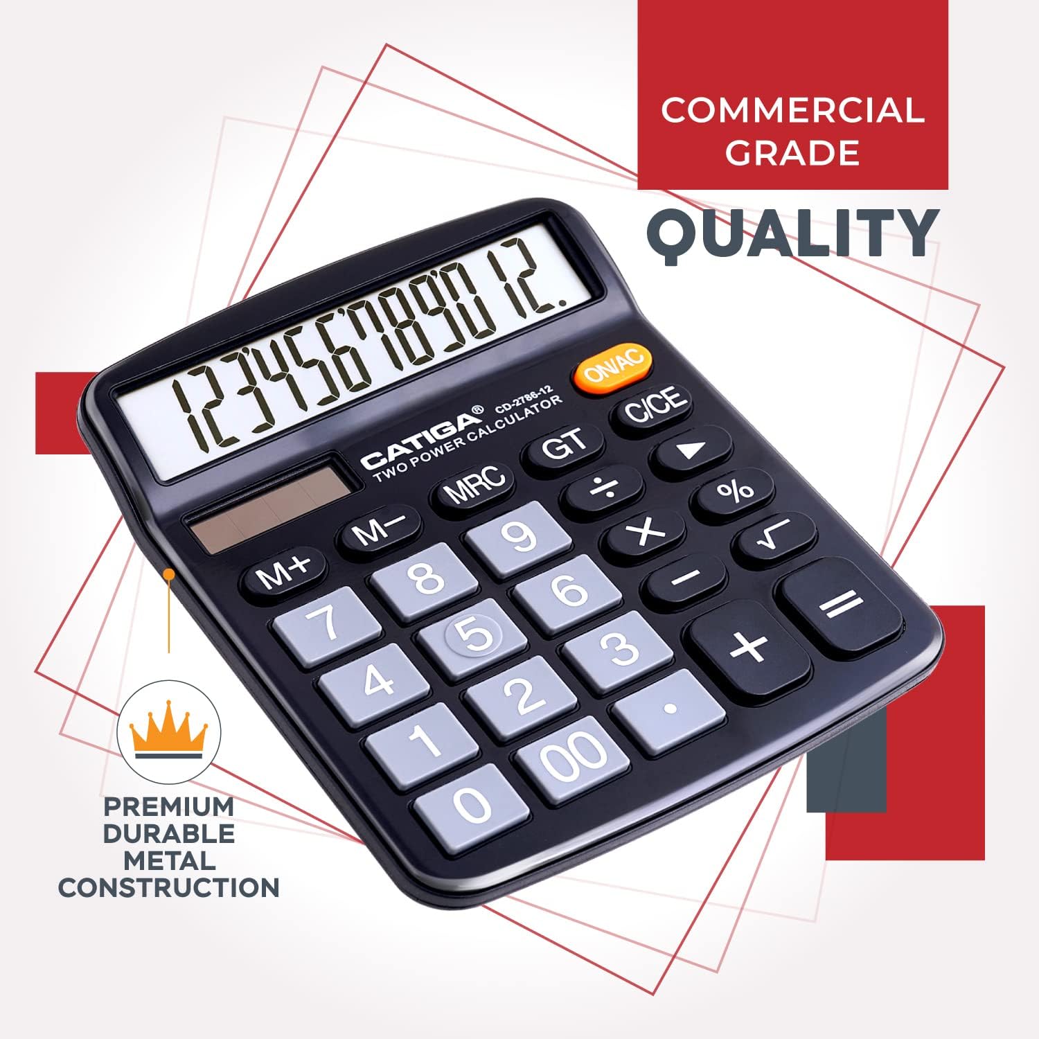 CATIGA CD-2786-12 Black Desktop Calculator - Hình 6