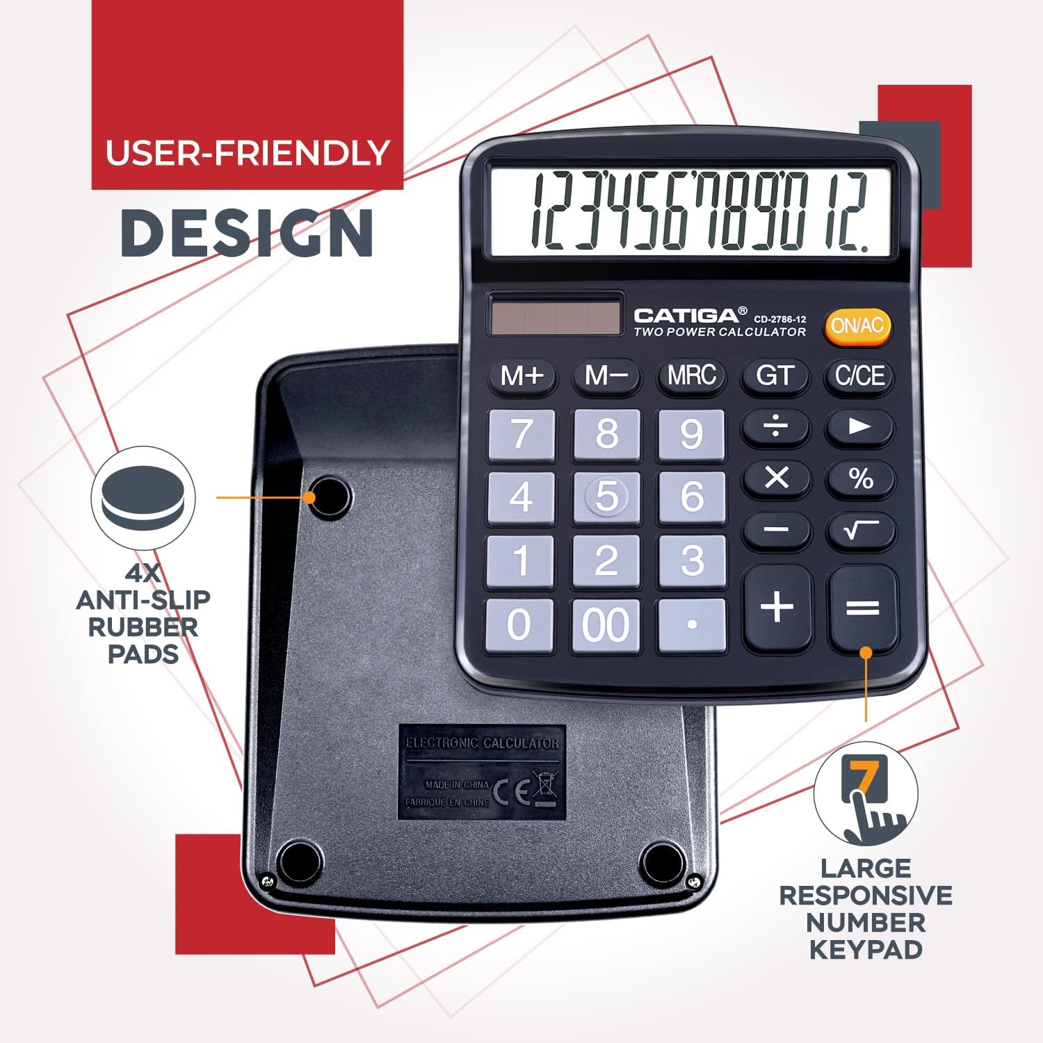 CATIGA CD-2786-12 Black Desktop Calculator - Hình 5