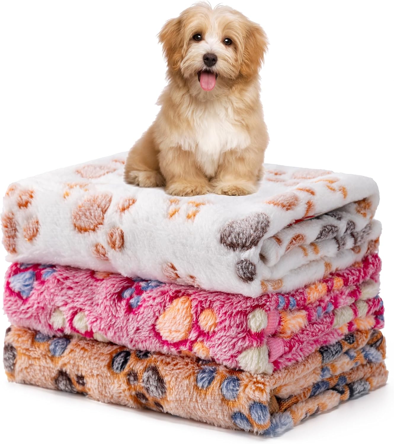 1 Pack 3 Blankets Fluffy Premium Fleece Soft Pet Blanket Flannel Throw for Cat…