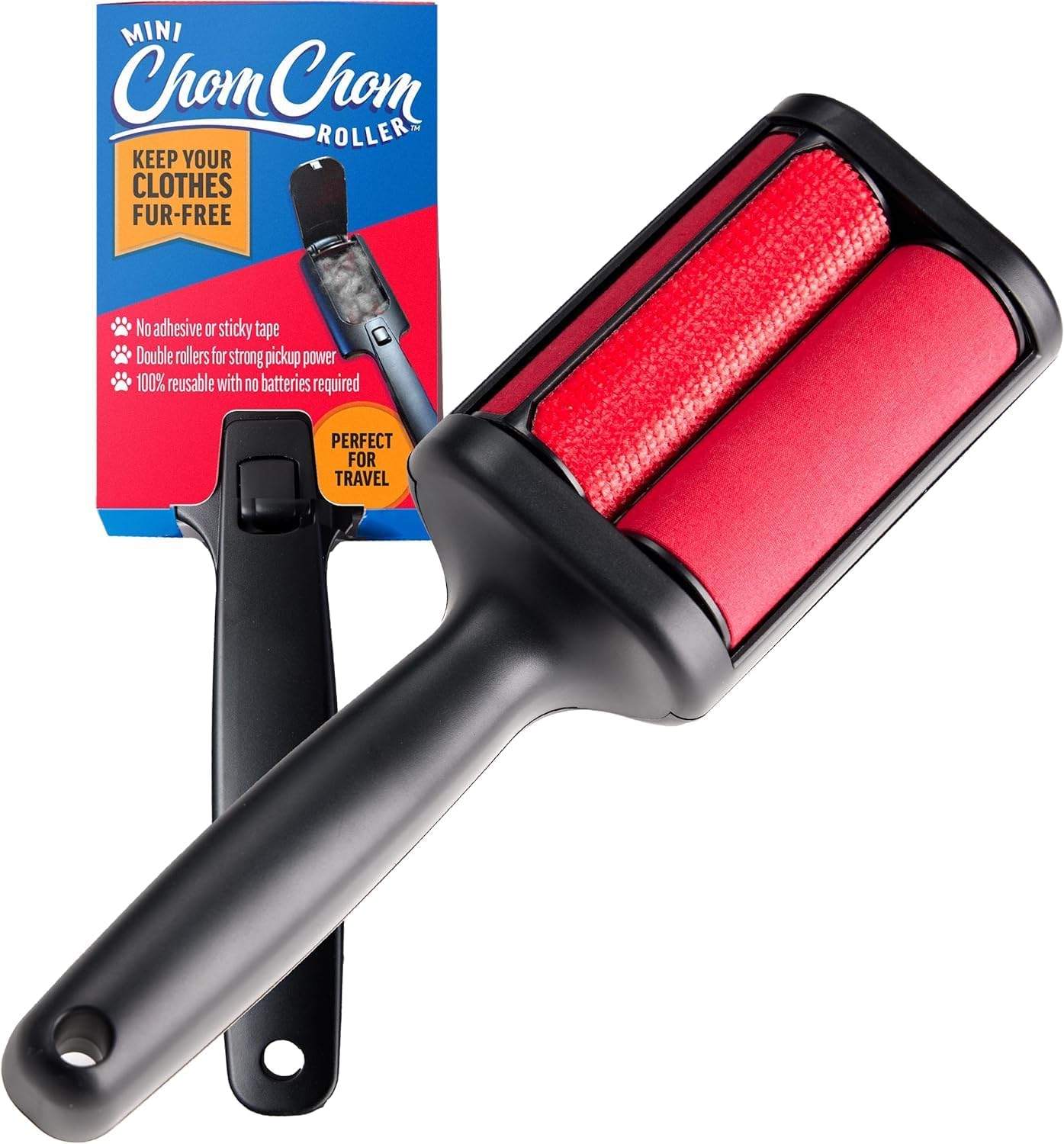 ChomChom Roller Pet Hair Remover – Original Size Reusable Lint Roller for Cat & Dog Hair on Furniture, Couch, Carpet, Car, Rugs & Bedding – Portable, Eco-Friendly (Black) - Image 10