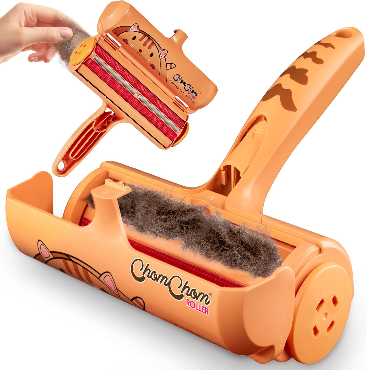 ChomChom Roller Pet Hair Remover – Original Size Reusable Lint Roller for Cat & Dog Hair on Furniture, Couch, Carpet, Car, Rugs & Bedding – Portable, Eco-Friendly (Black) - Image 12