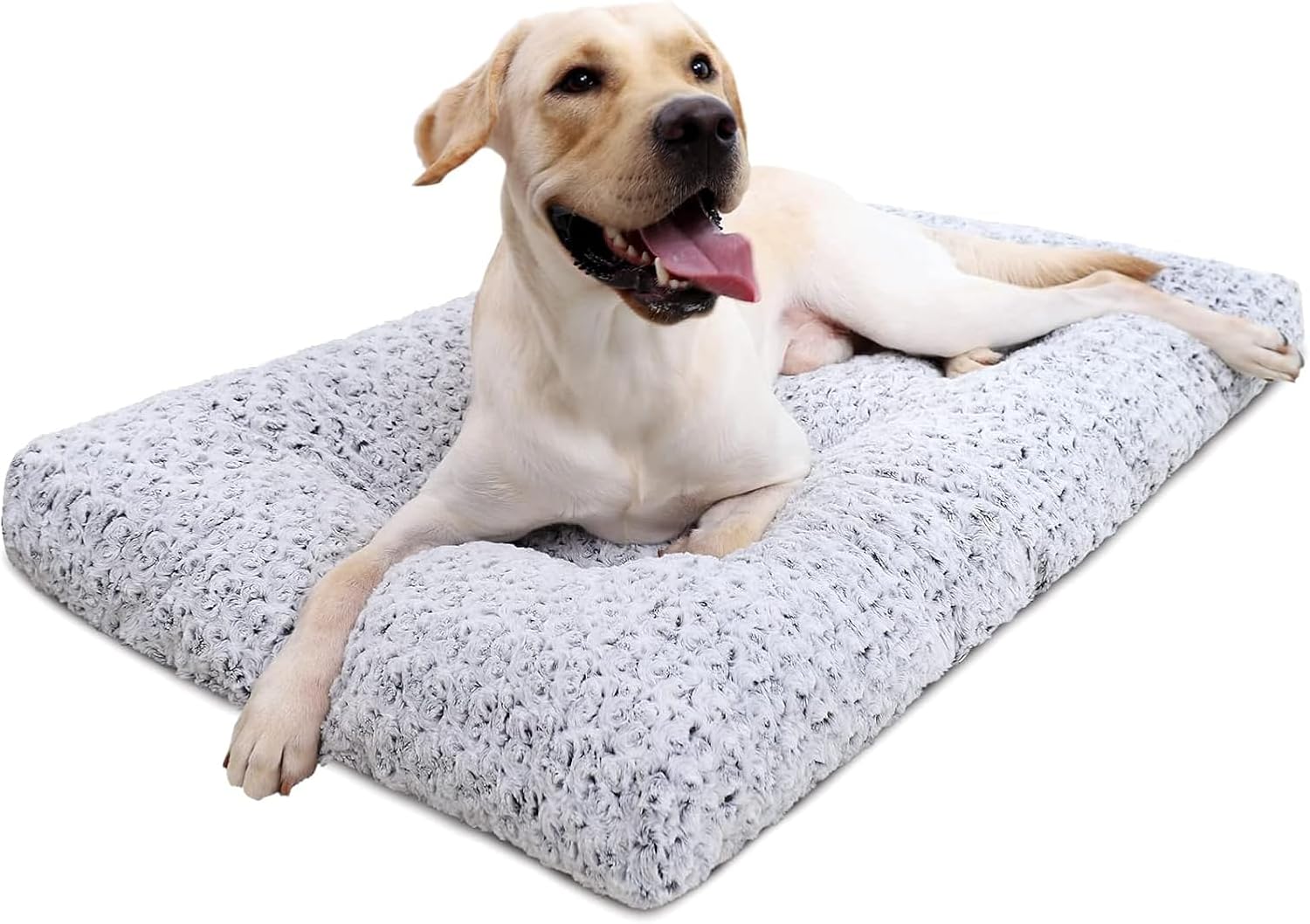 KSIIA Washable Dog Bed Medium Size Dog Crate Bed Plush Pet Mat 35"x23" Gray…
