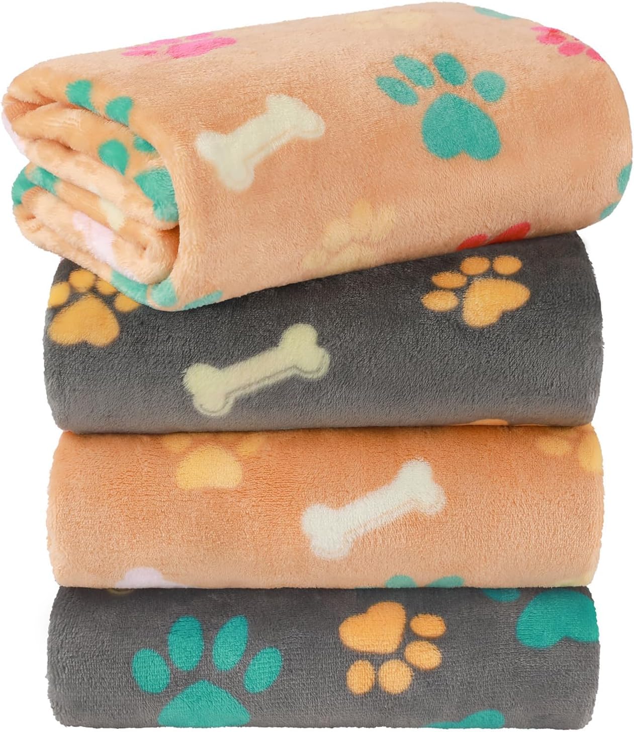 LINENLUX Dog Blankets 3-Pack, Super Soft Fluffy Fleece Pet Throw Warm | Premium flannel fleece pet throw for cats, puppies. Cozy warm for bed, crate, or couch naps; Dog Paw-3pcs 23x16 inch - Image 11
