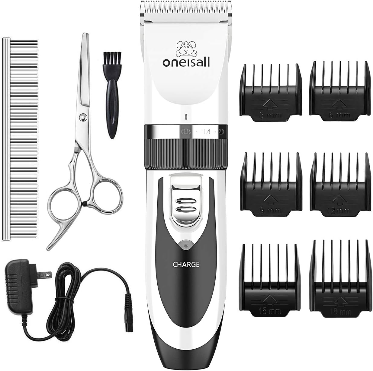 oneisall Dog Clippers Grooming Kit for Dogs Cats Pets | Low Noise, Rechargeable Cordless, Long Battery Life, Simple for Beginners, 6 Guide Combs, Removable & Rinsable Blade - Image 10