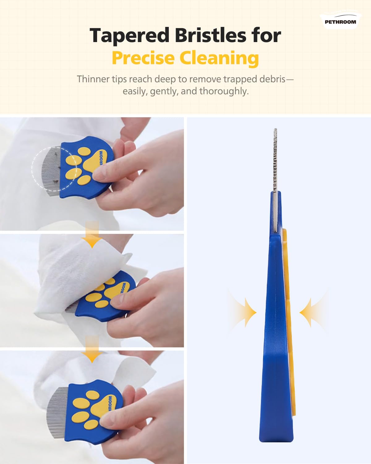 PETHROOM Professional Eye Comb for Pets, Stainless Steel Tear Stain Remover | Gentle Round-Head Grooming Tool for Cats & Dogs, Compact & Portable for Eye Gunk Removal - Image 7