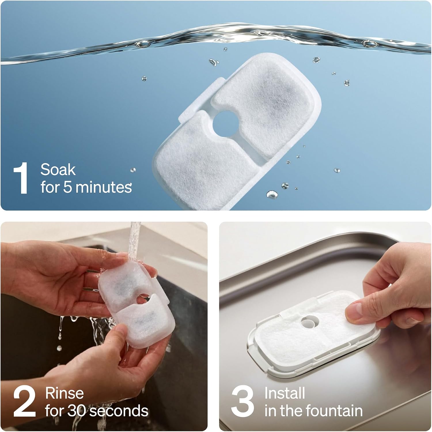PETLIBRO Replacement Filters for Dockstream Cat Water Fountain PLWF106/PLWF116/PLWF115/PLWF105/PLWF005, 4 Months Set of Replacement Filters for Ultra Quiet Cat Fountain, 8 Count for Pet Water Fountain - Image 8