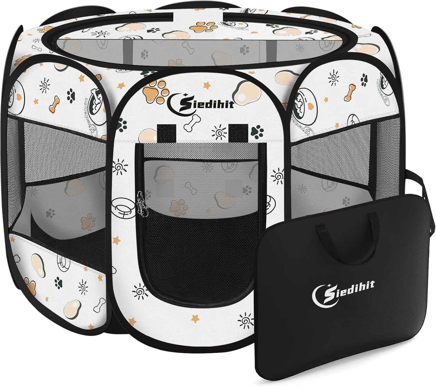 Siedihit Dog Cat Playpen, Puppy Pet Playpen Indoor for Small Dog Crate Tent Cage Outdoor, Portable Pop Up Dogs Enclosure Kennel with Carrying Case for Dogs/Cats/Rabbits(Grey, Small - Image 24