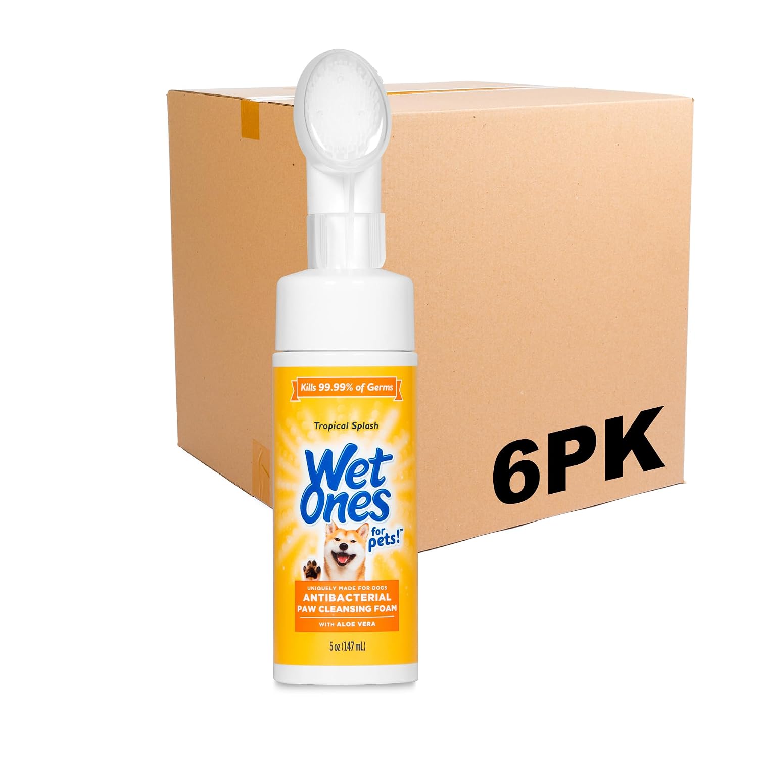 Wet Ones for Pets Foam Dog Paw Cleaner, Tropical Splash Scent, 5 Oz | Antibacterial foaming cleanser with built-in scrubber brush washes paws after walks, play, and outdoor mess - Image 12