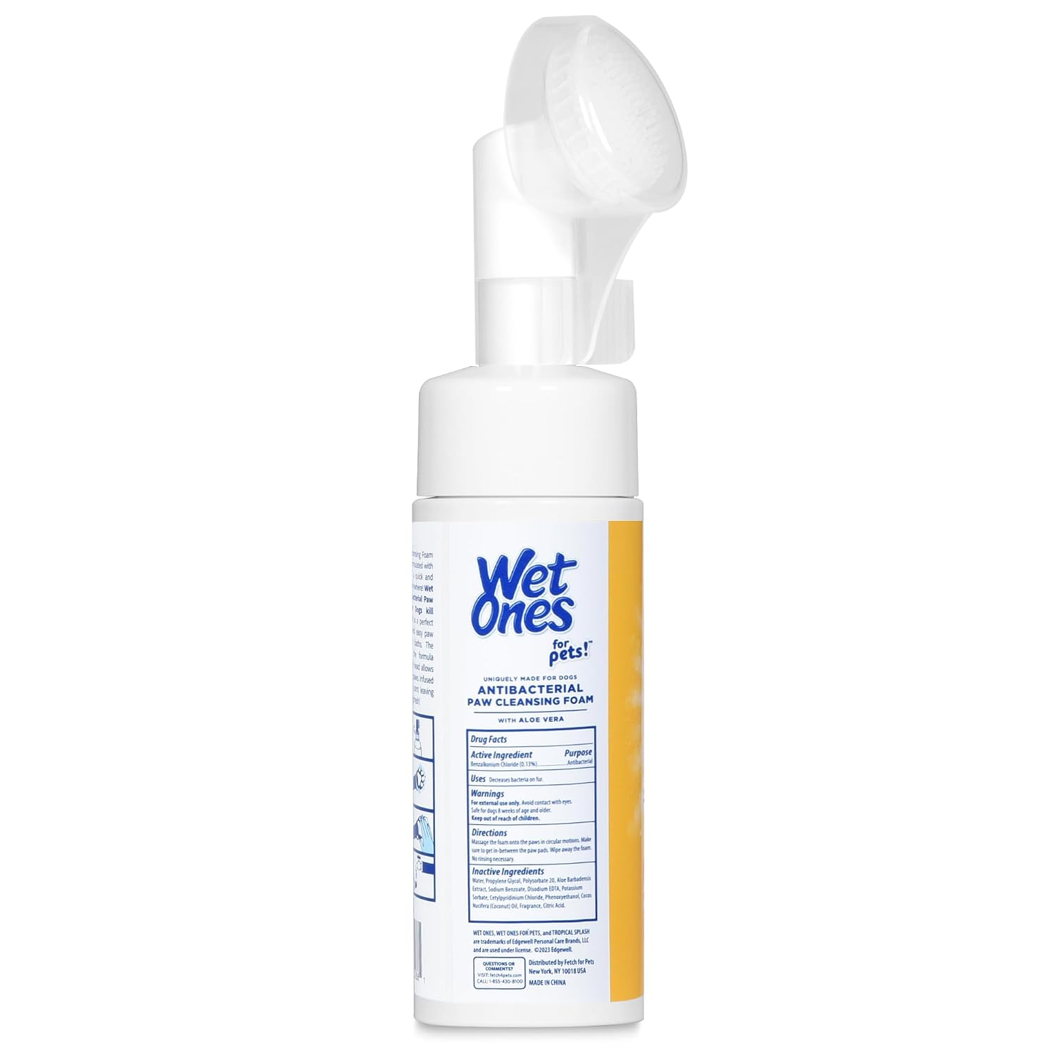 Wet Ones for Pets Foam Dog Paw Cleaner, Tropical Splash Scent, 5 Oz | Antibacterial foaming cleanser with built-in scrubber brush washes paws after walks, play, and outdoor mess - Image 7