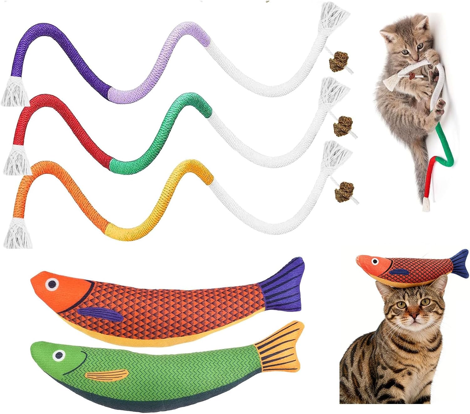 Catnip Fish Chew Rope Set