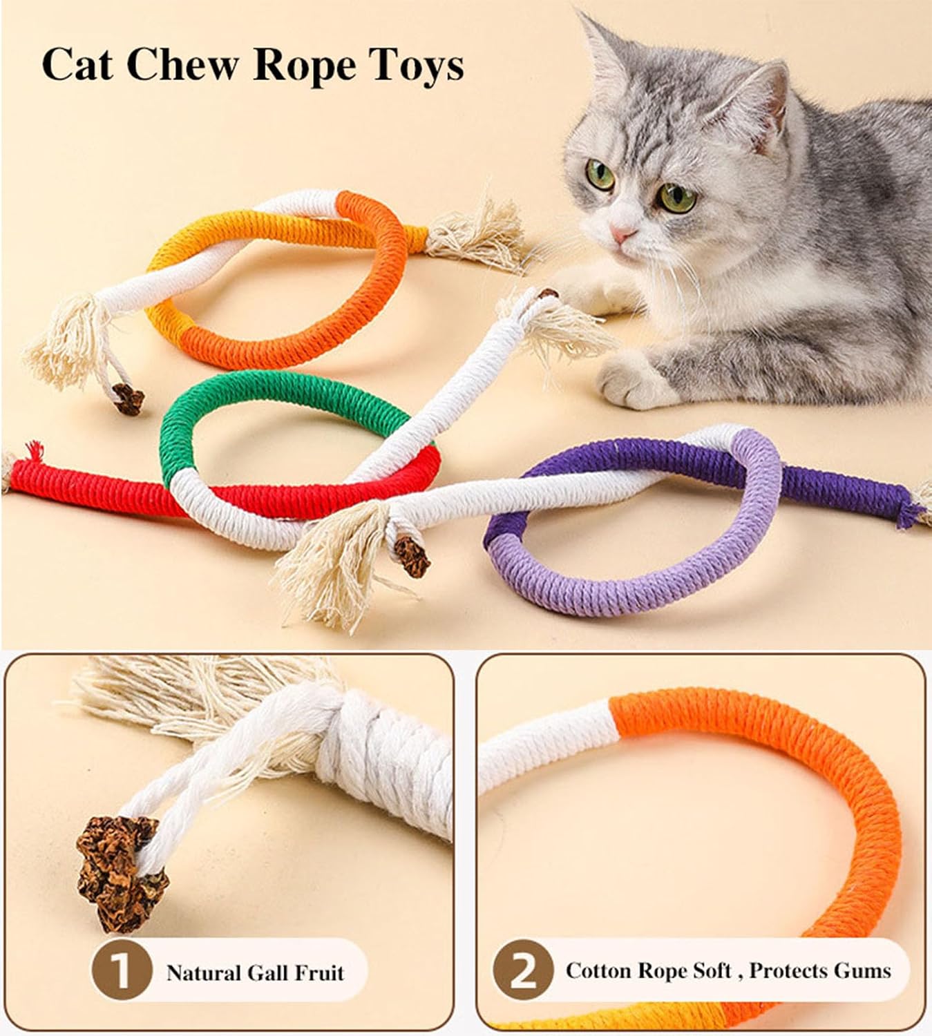 Catnip Fish Chew Rope Set - Hình 2