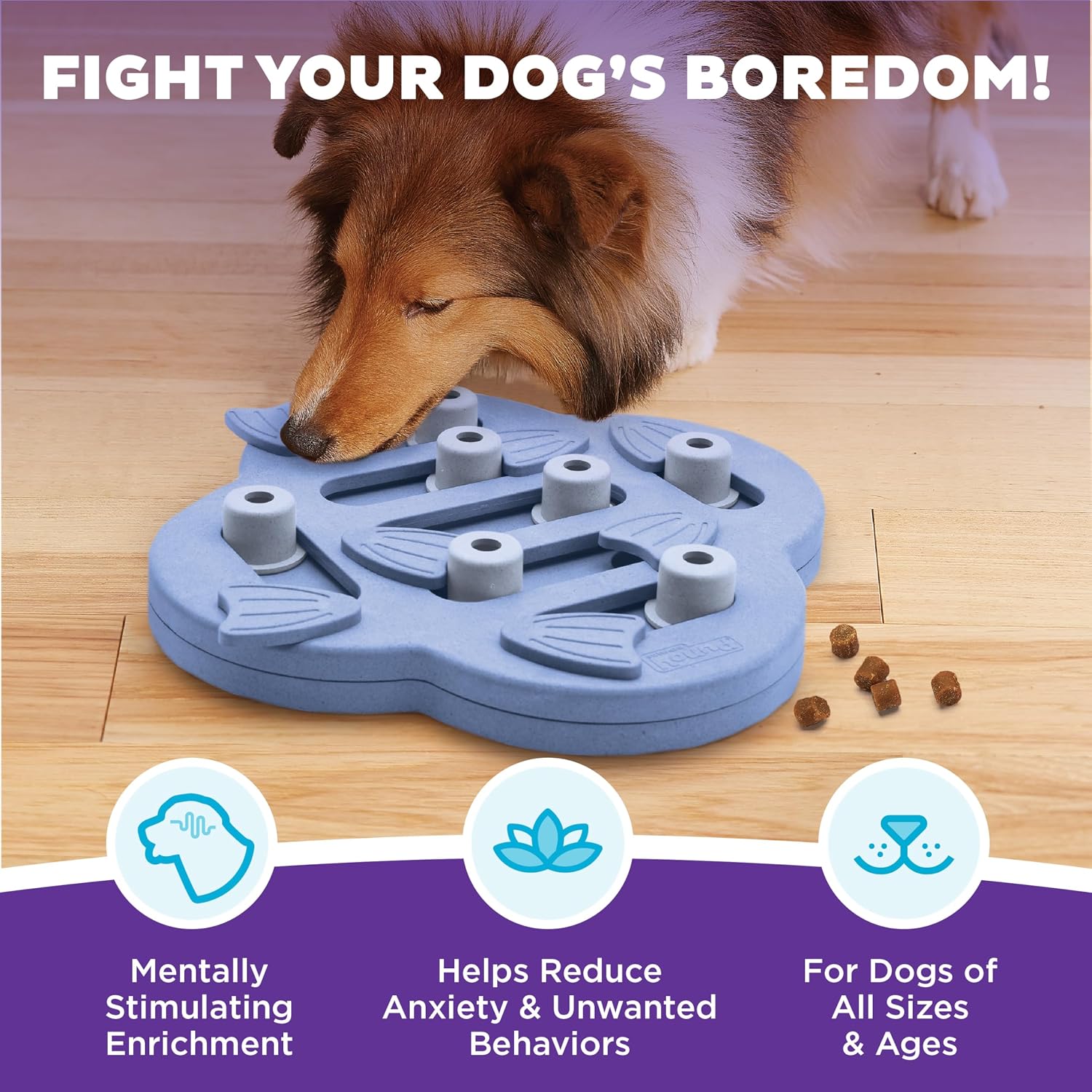 Petstages Blue Fishie Dog Puzzle - Hình 2