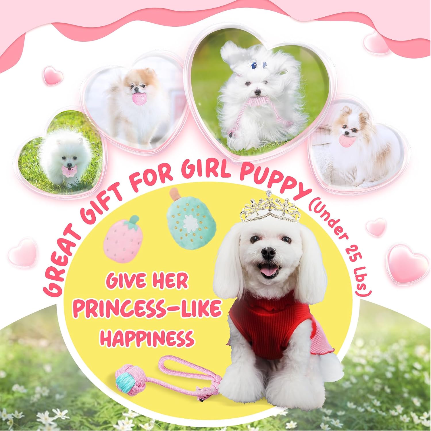 Pink & Teal Puppy Toy Set - Hình 2
