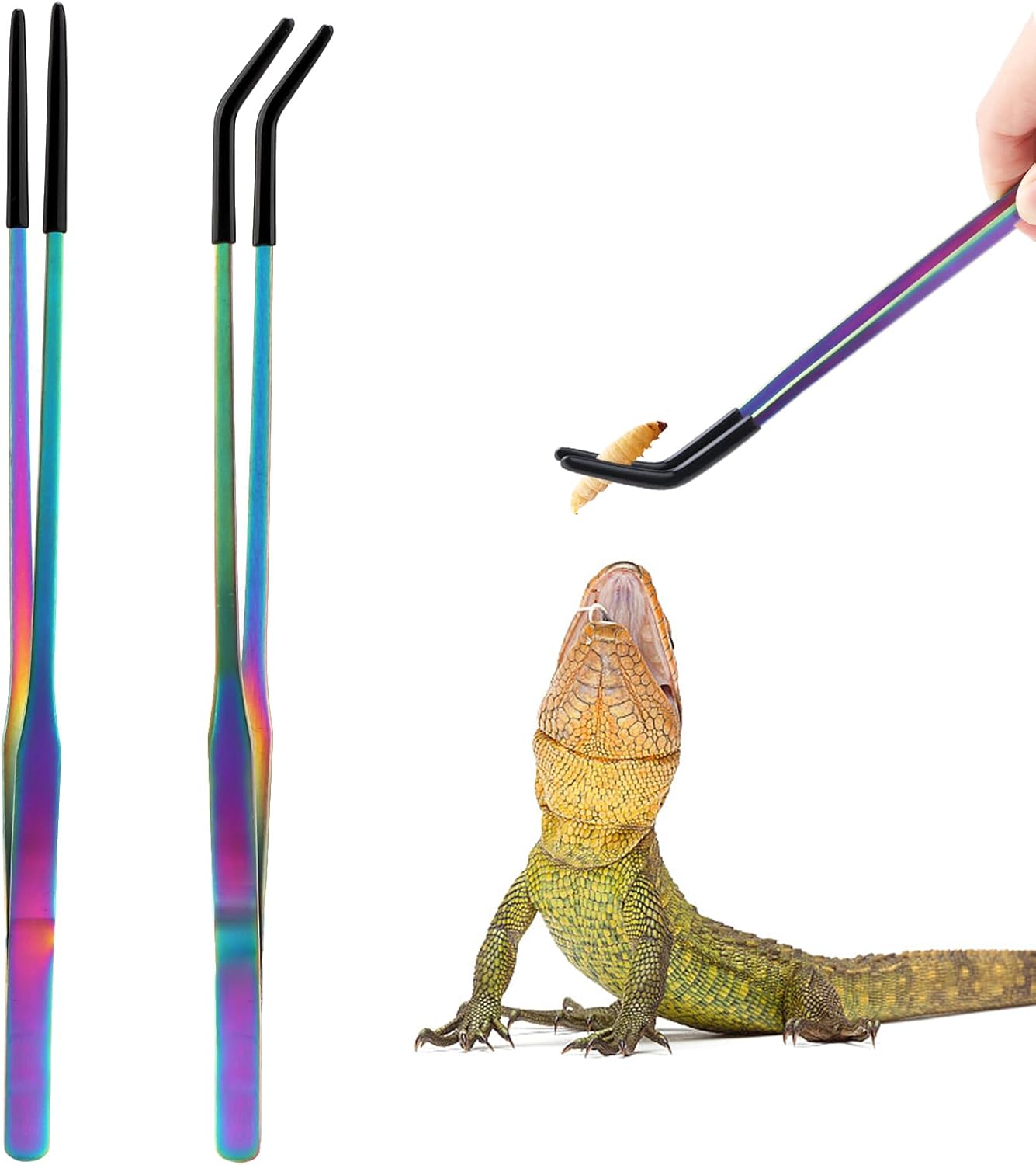 Iridescent Reptile Feeding Tweezers