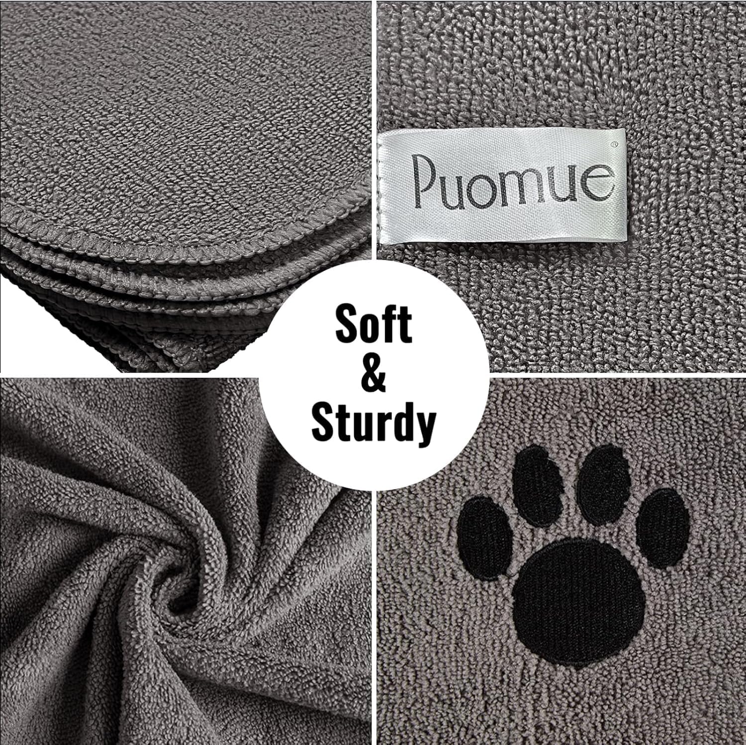Petopia Grey Microfiber Pet Drying Towel - Hình 2