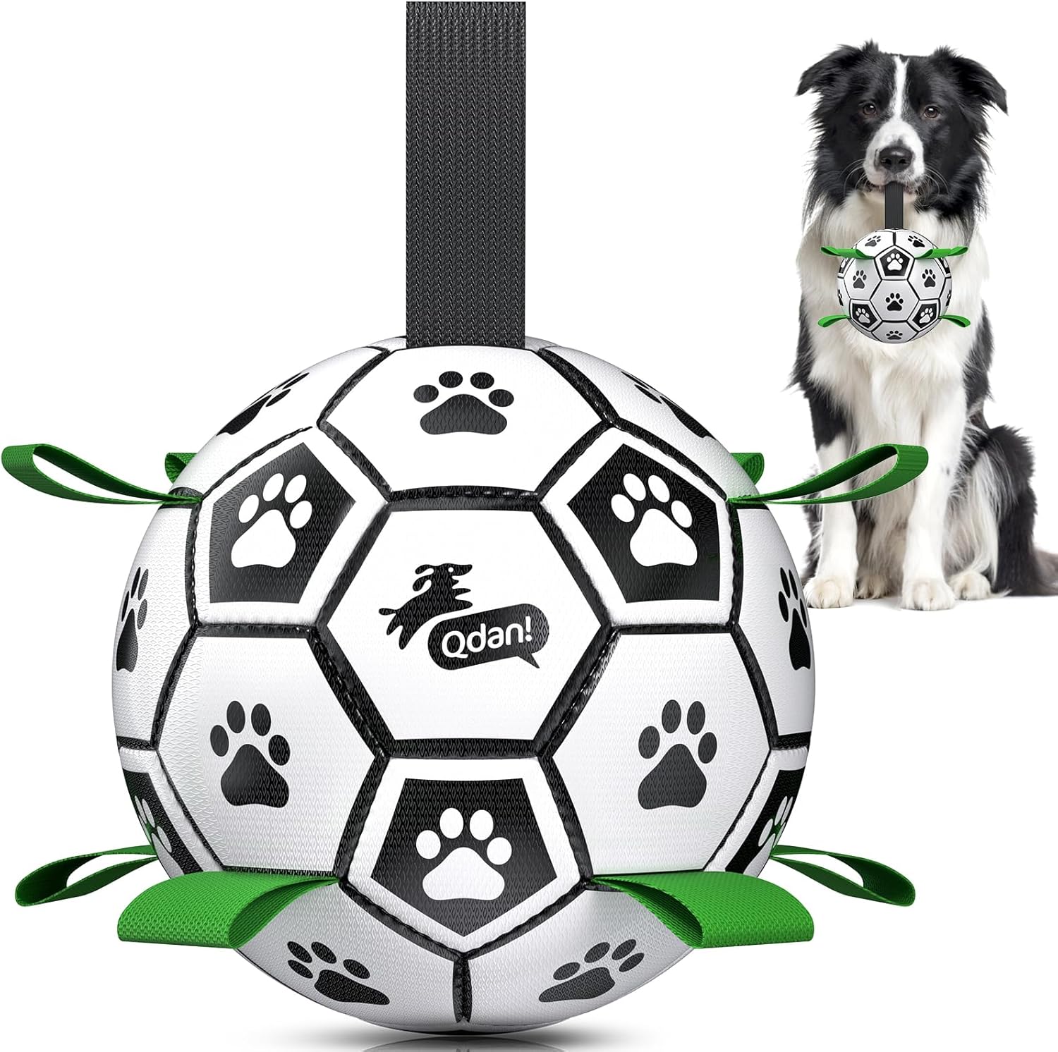 Interactive Dog Soccer Ball with Grip Straps