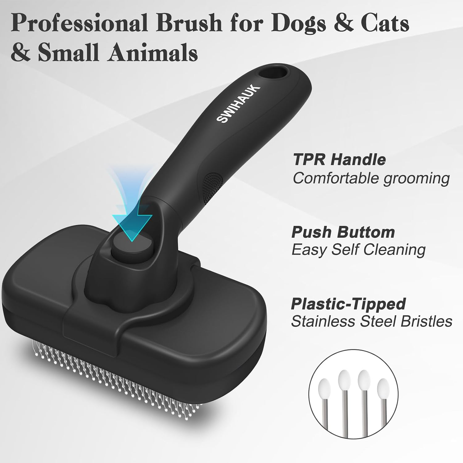 SWIHAUK Black Self-Cleaning Slicker Brush - Hình 2