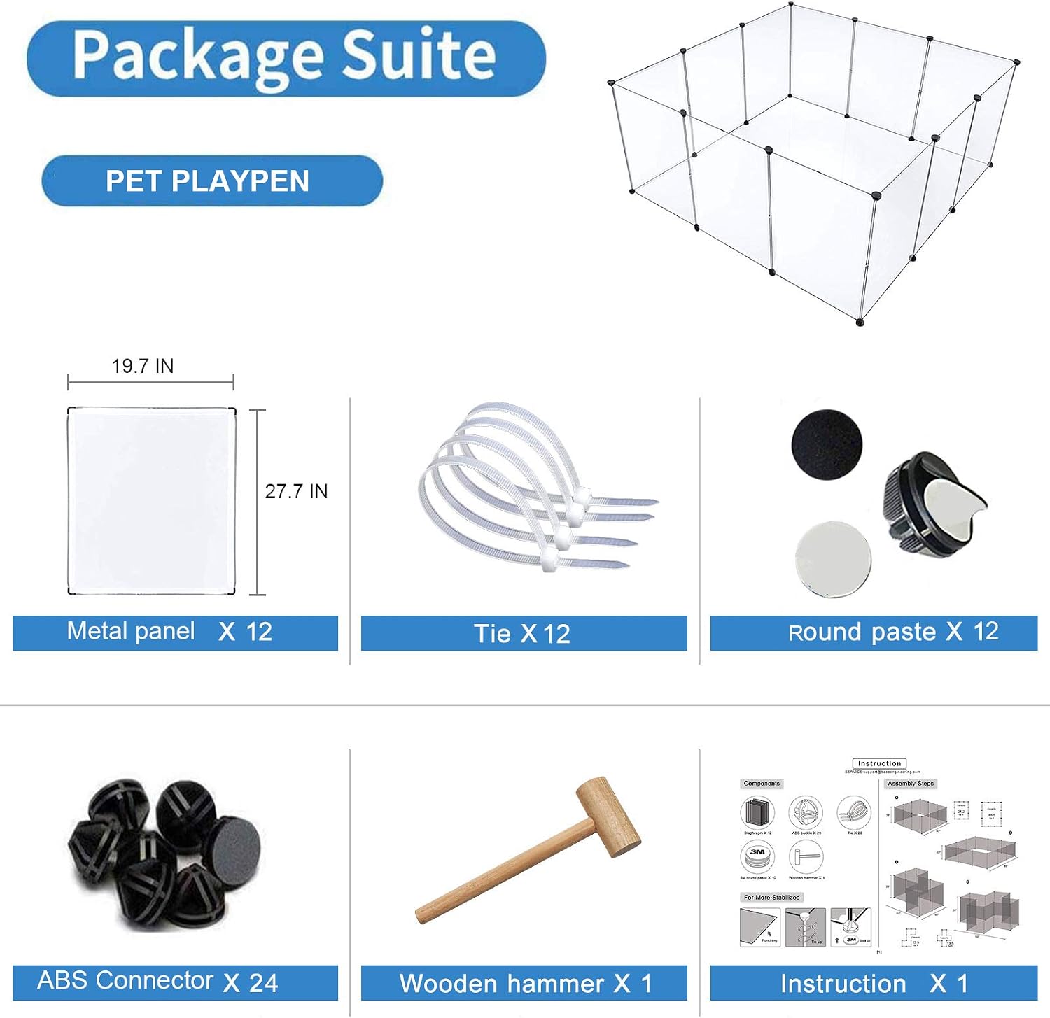 Configurable Clear Panel Pet Playpen - Hình 2