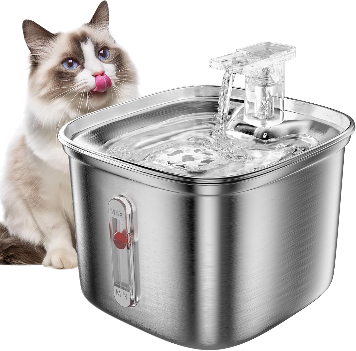 2.2L Stainless Steel Pet Water Fountain