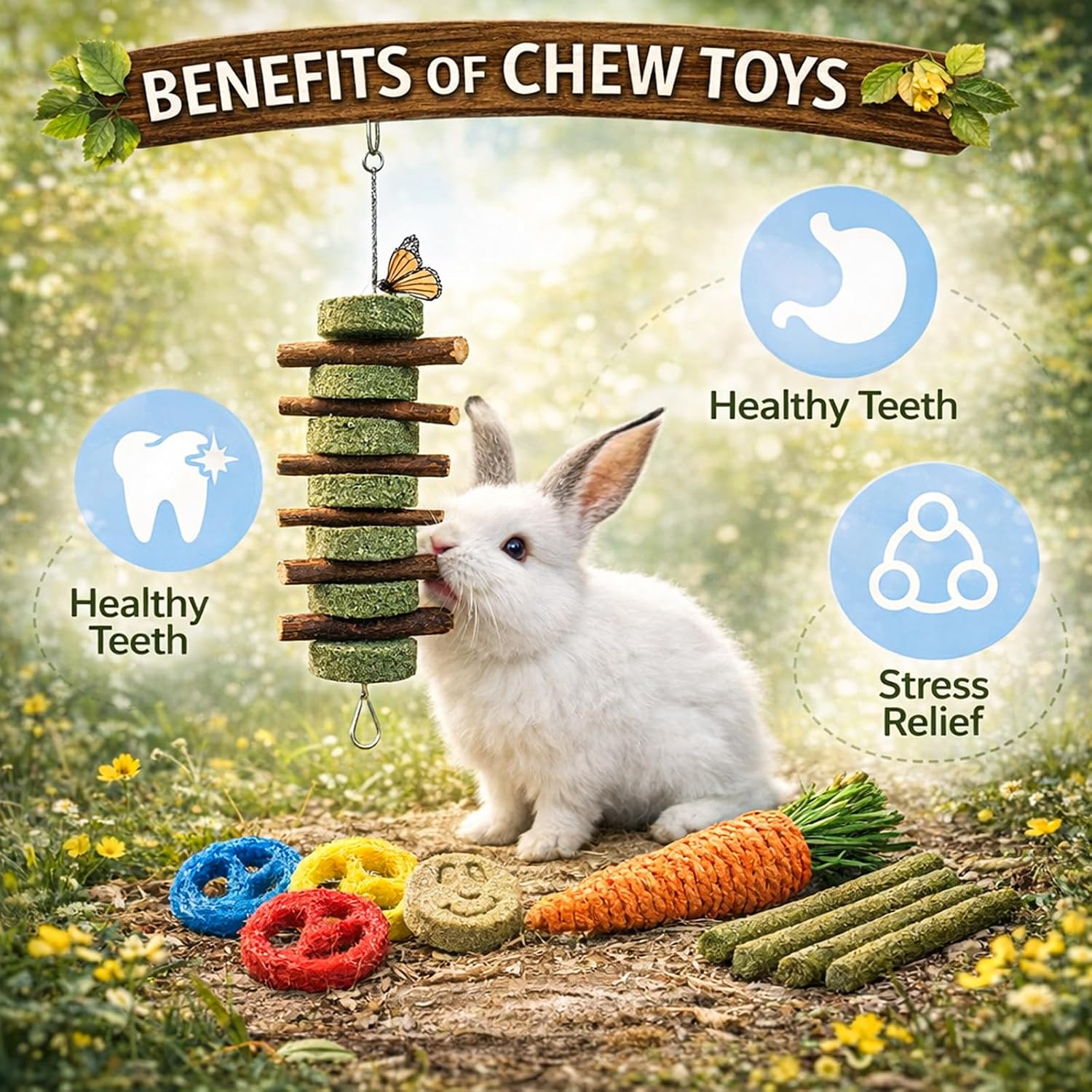 Natural Small Pet Chew Toys - Hình 2