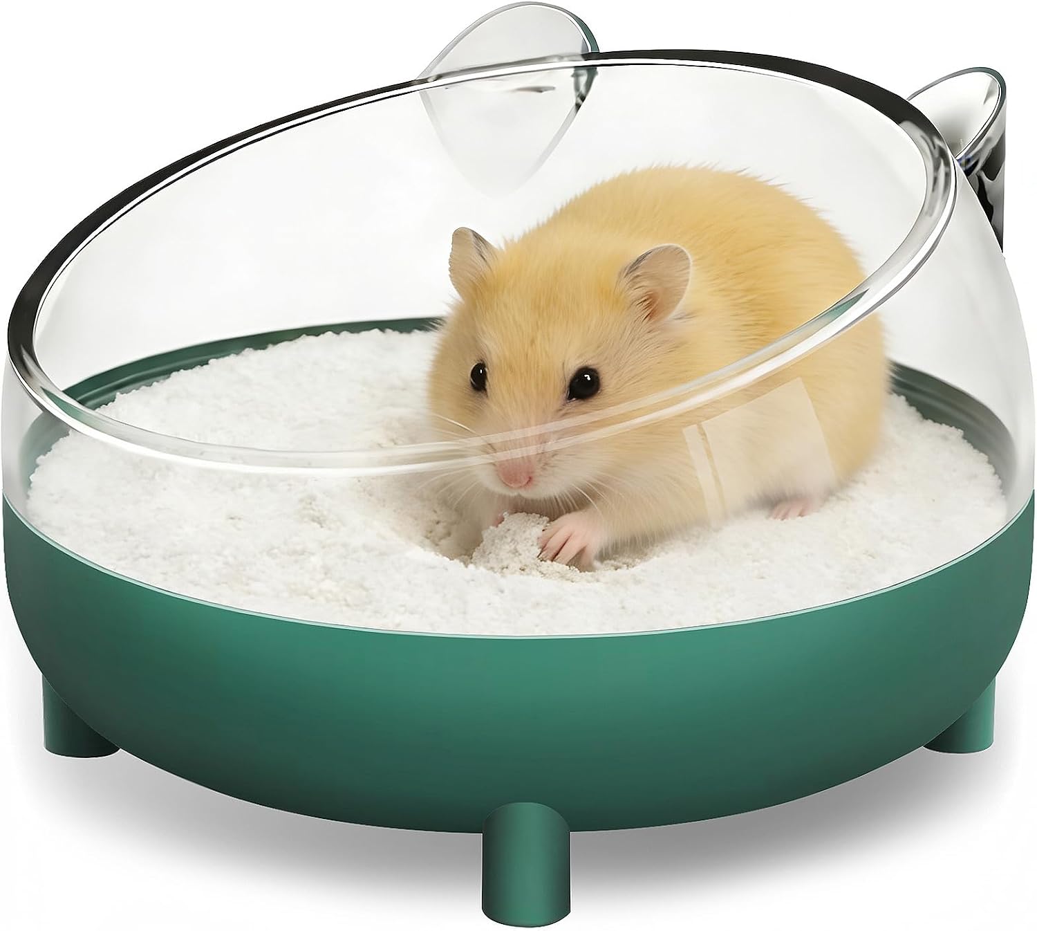 Hamster Bathtub,Small Animals Bathroom,Hamster Sand Bath Container,Hamsters Toilet for Dwarf Hamsters,Gerbils,mice,or Small Animals Food Bowl Clear Green Hamster Sand Bath Bowl