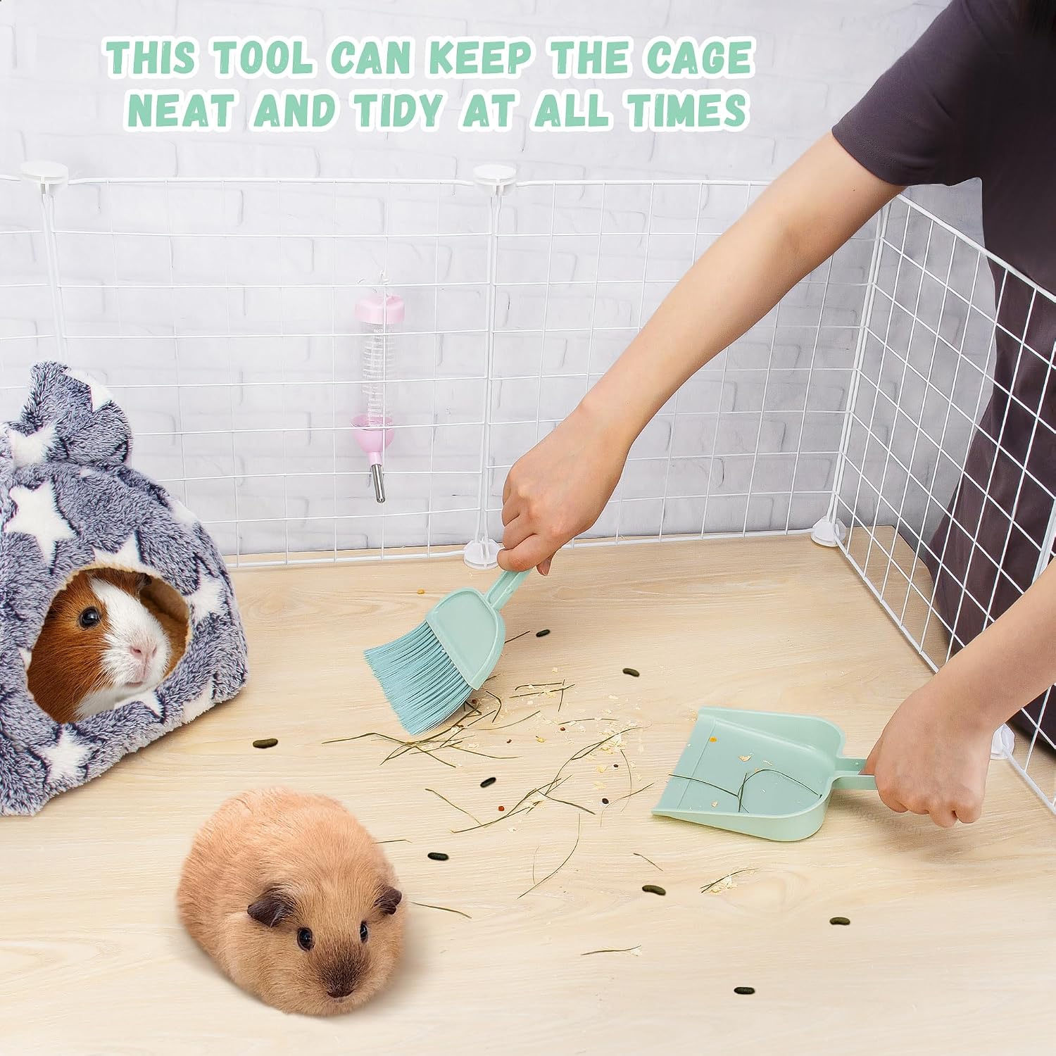 Mint Green Pet Cage Cleaning Set - Hình 2