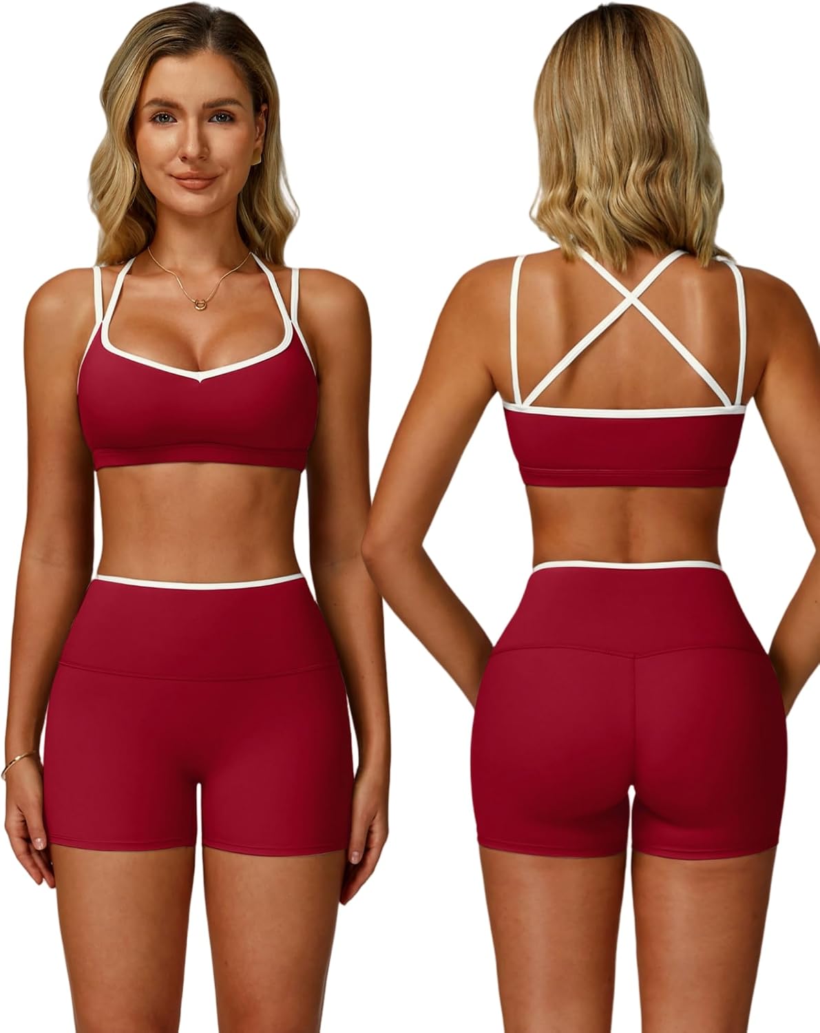 Brown Cross-Back Sports Bra - Hình 9
