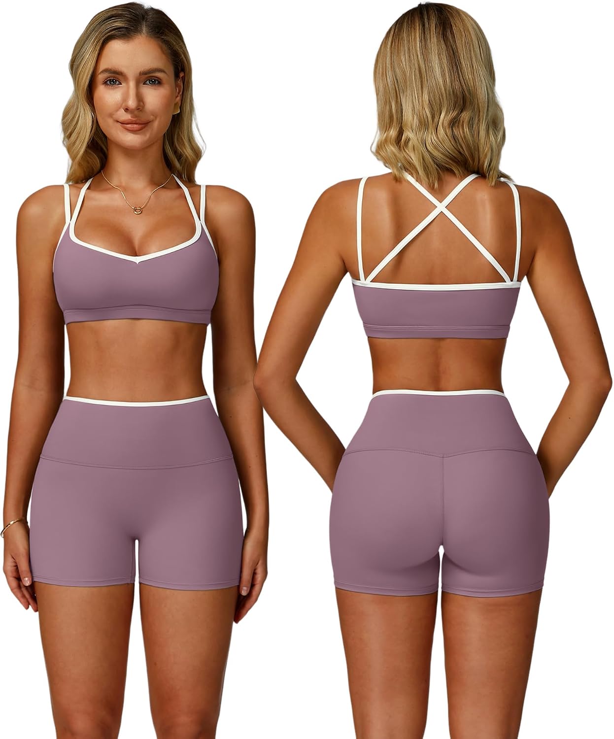 Brown Cross-Back Sports Bra - Hình 15