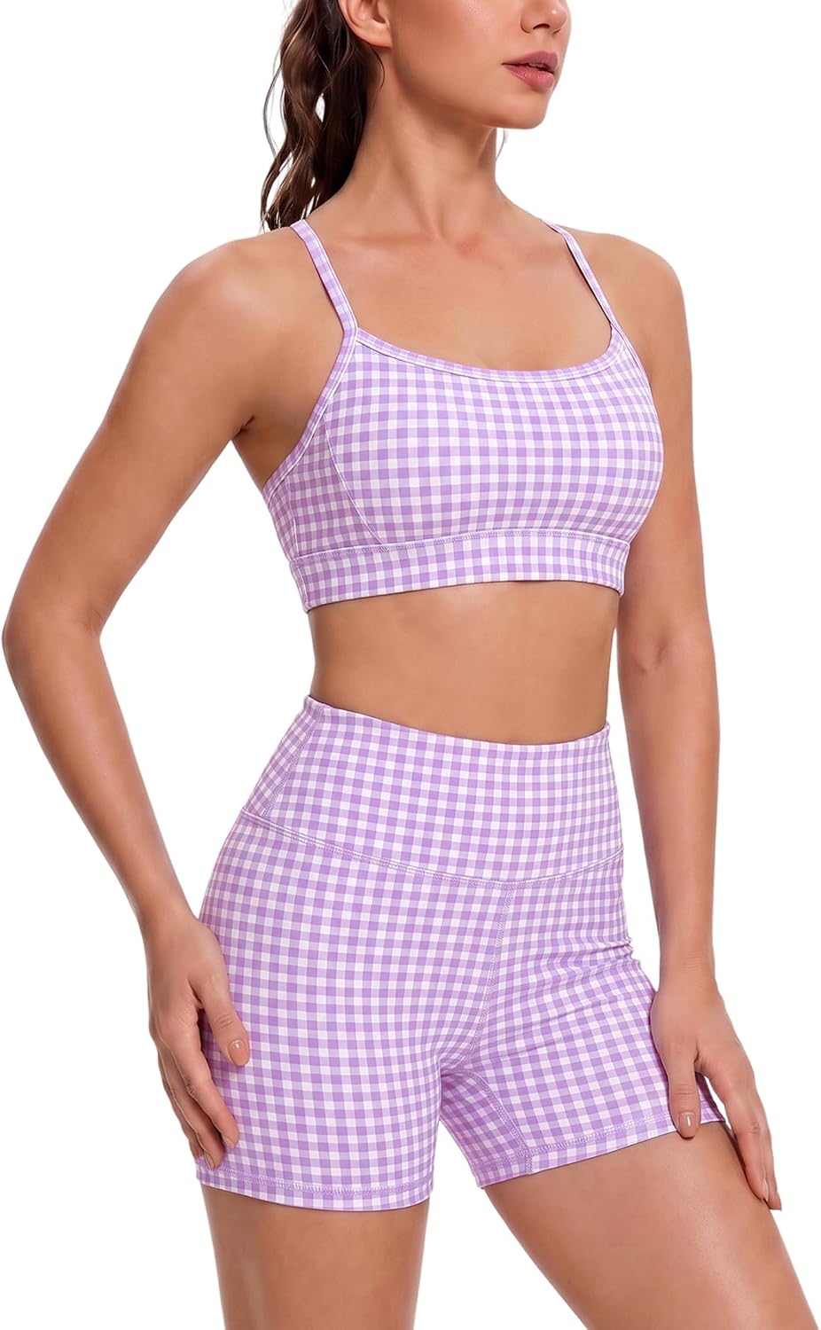 Brown Cross-Back Sports Bra - Hình 26