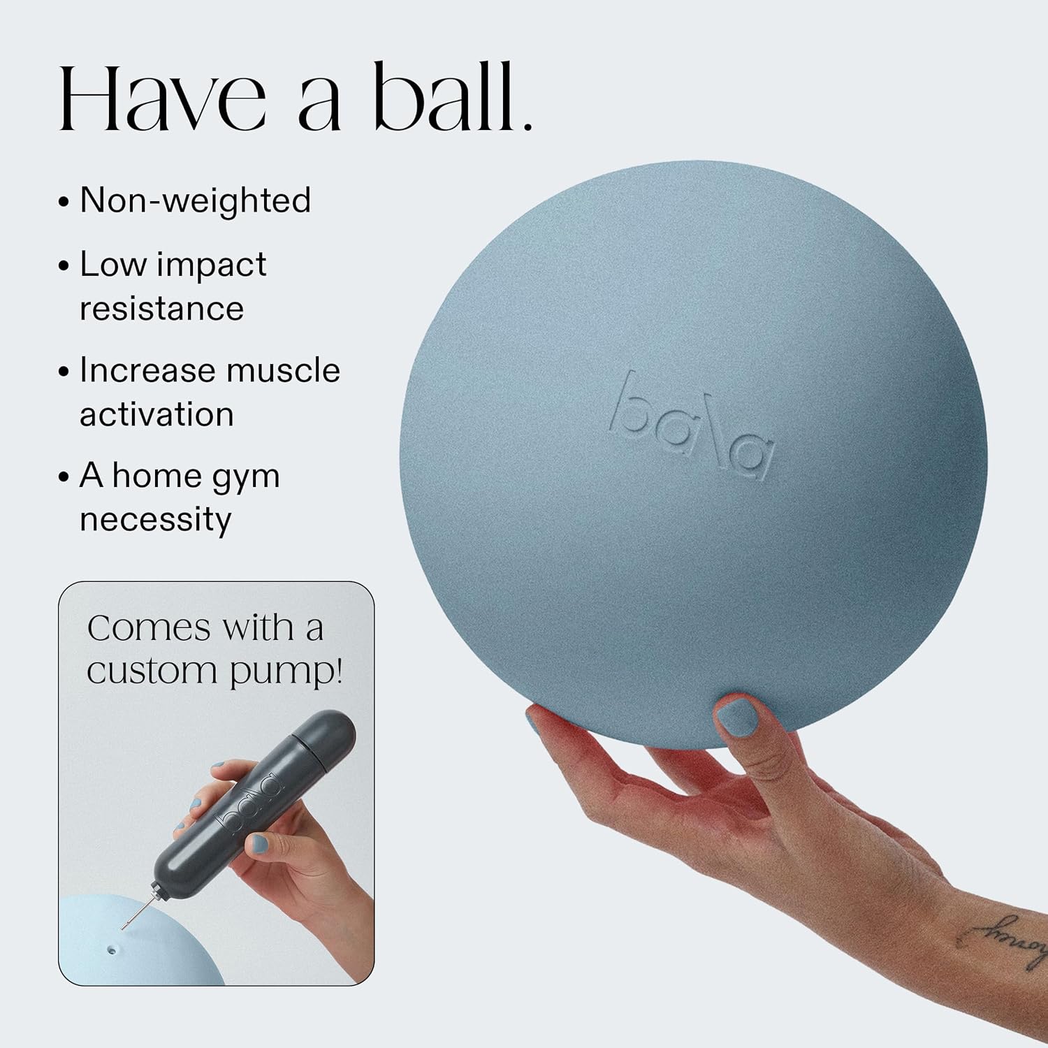 Bala Sky Blue Pilates Ball - Hình 3
