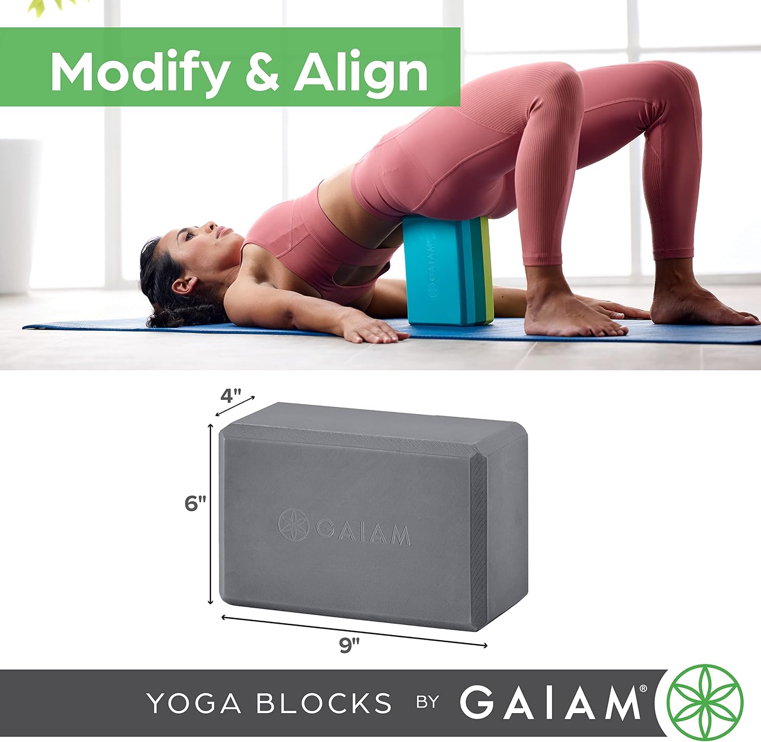 GAIAM Mint Green Yoga Blocks - Hình 7