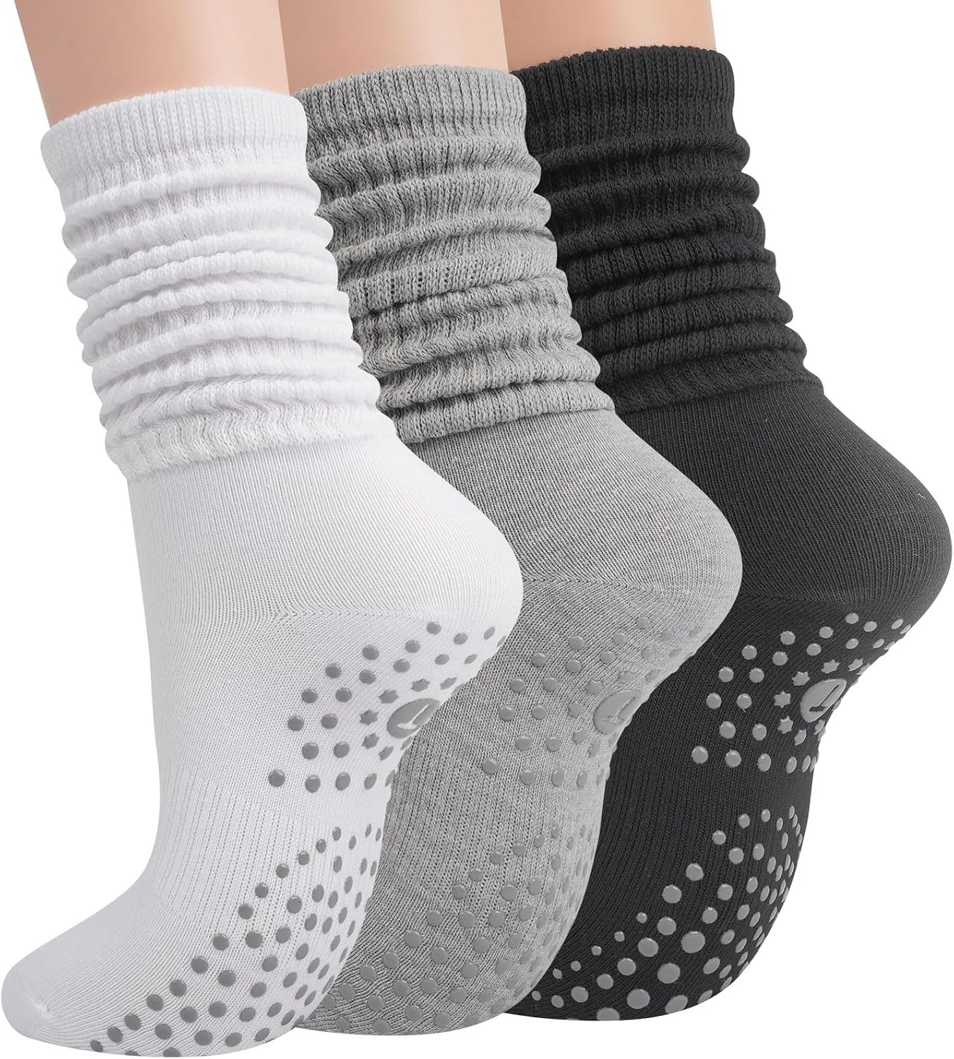 Neutral Scrunch Grip Socks - Hình 7