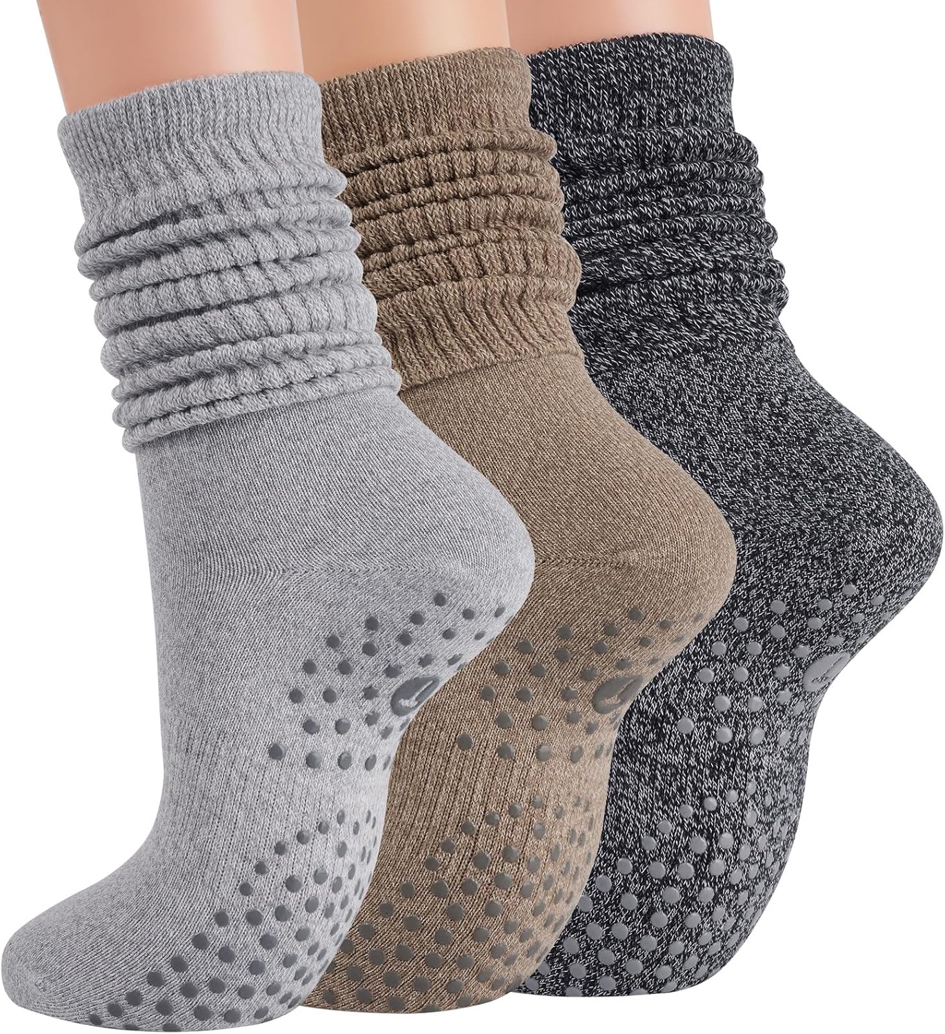 Neutral Scrunch Grip Socks - Hình 8