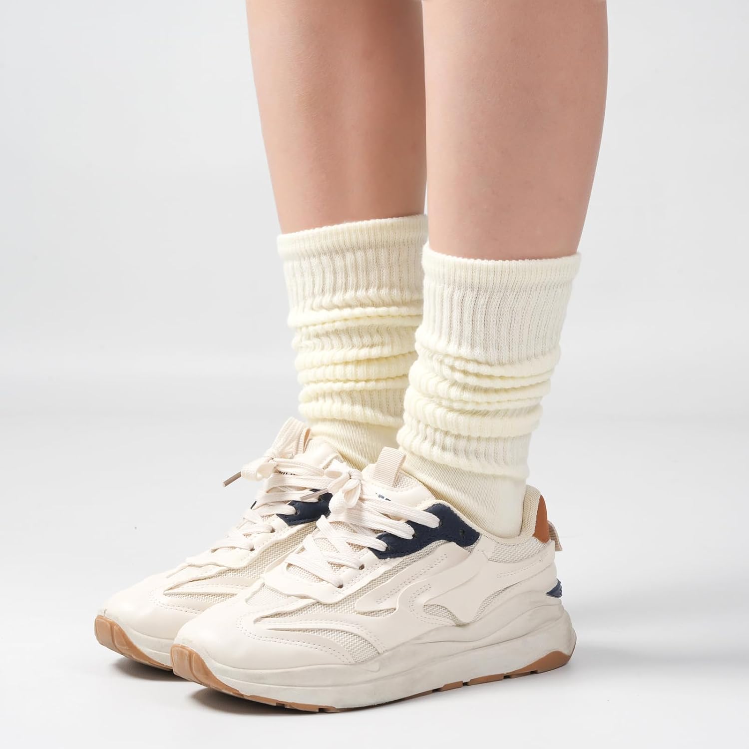 Neutral Scrunch Grip Socks - Hình 5
