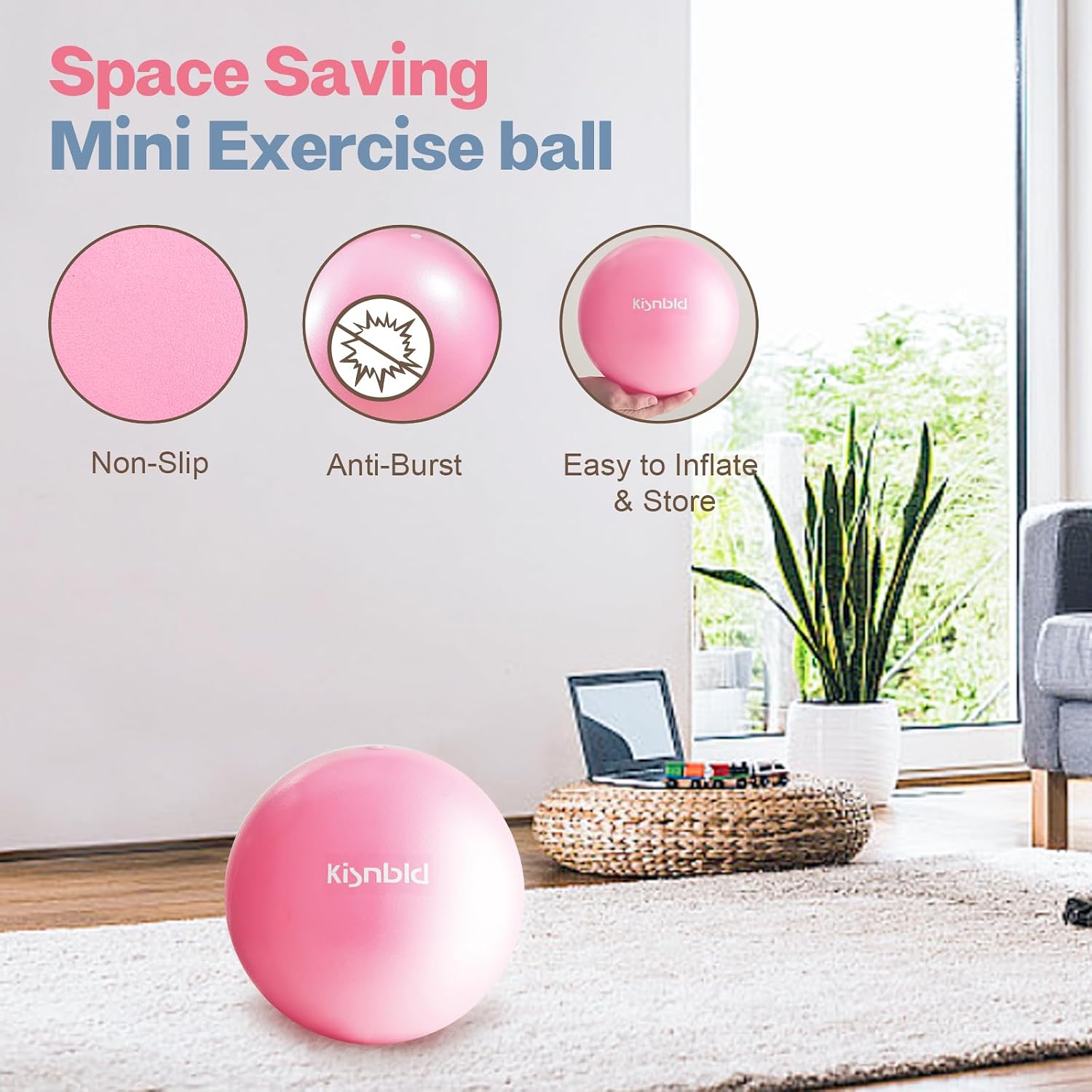 KISNBLD Pink Mini Pilates Ball - Hình 5