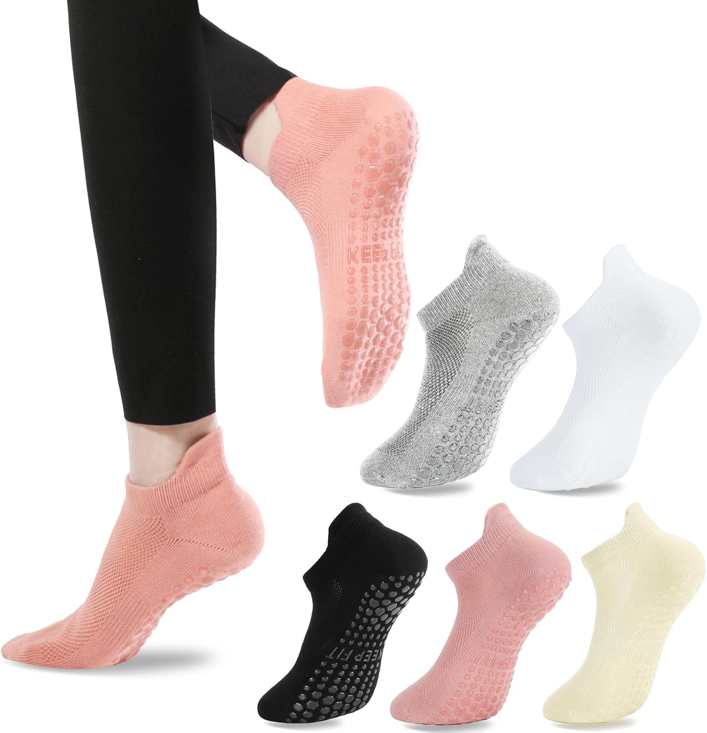Multi-Color Non-Slip Ankle Grip Socks - Hình 12