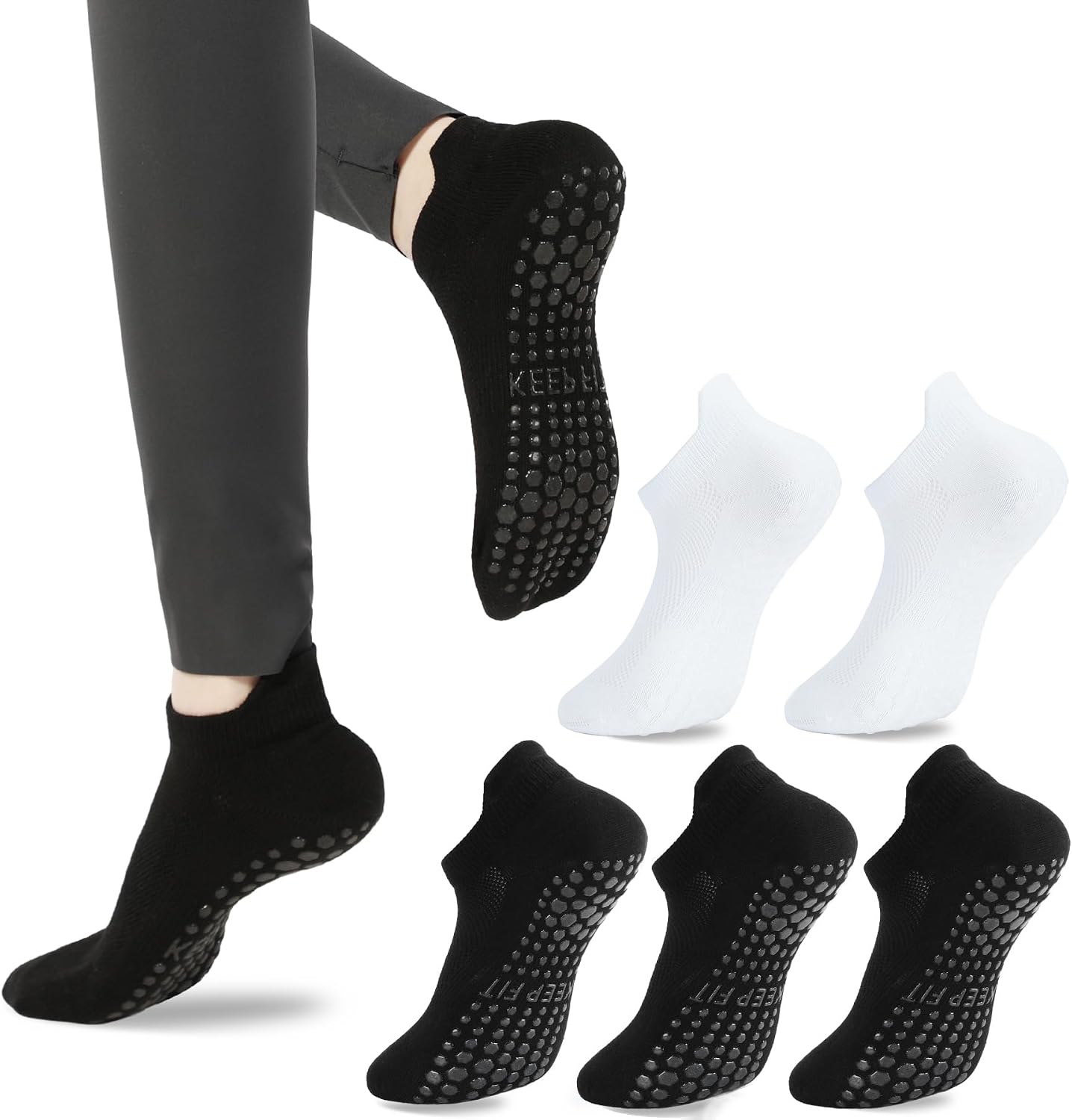 Multi-Color Non-Slip Ankle Grip Socks - Hình 11