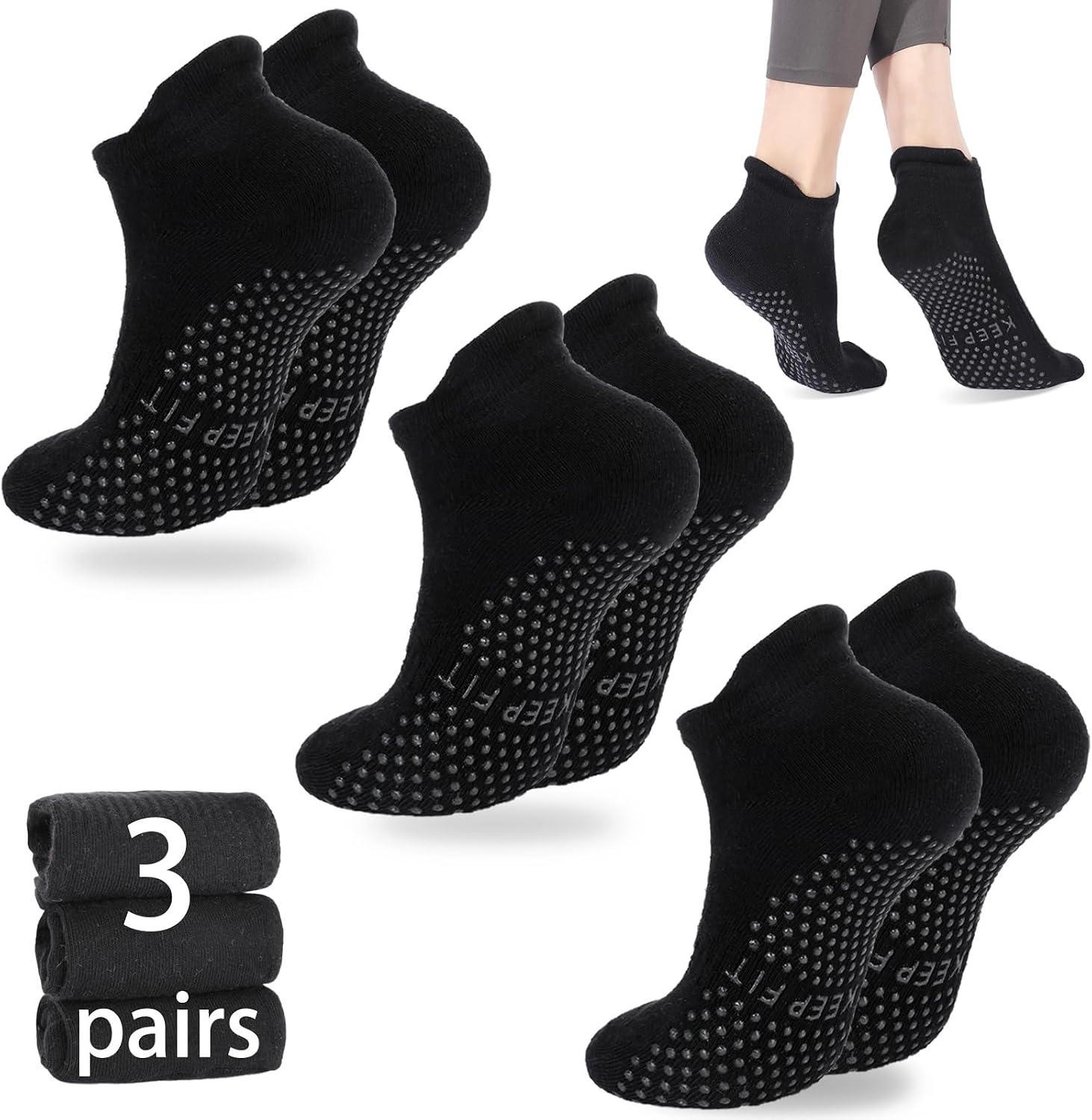 Multi-Color Non-Slip Ankle Grip Socks - Hình 17