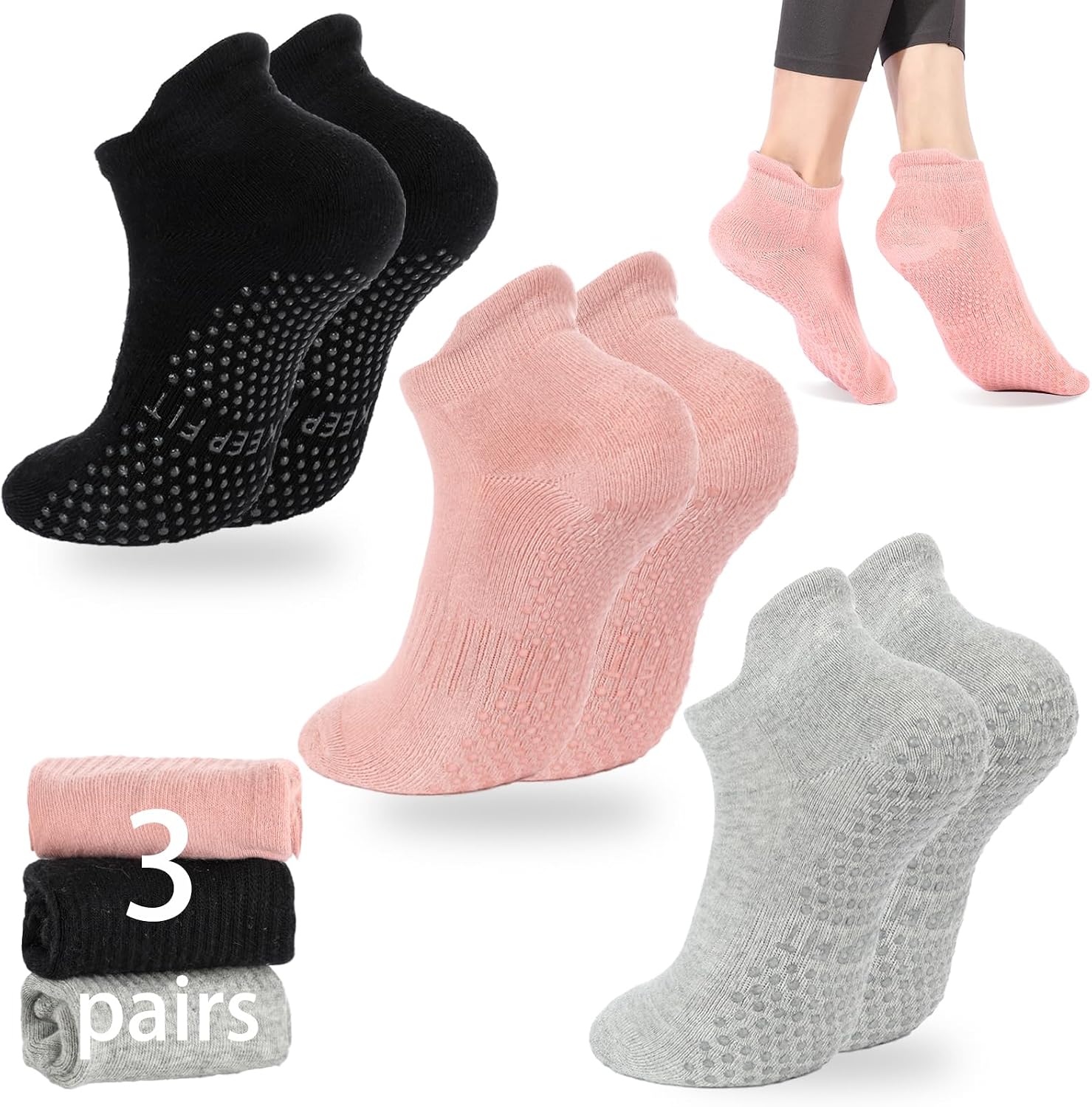 Multi-Color Non-Slip Ankle Grip Socks