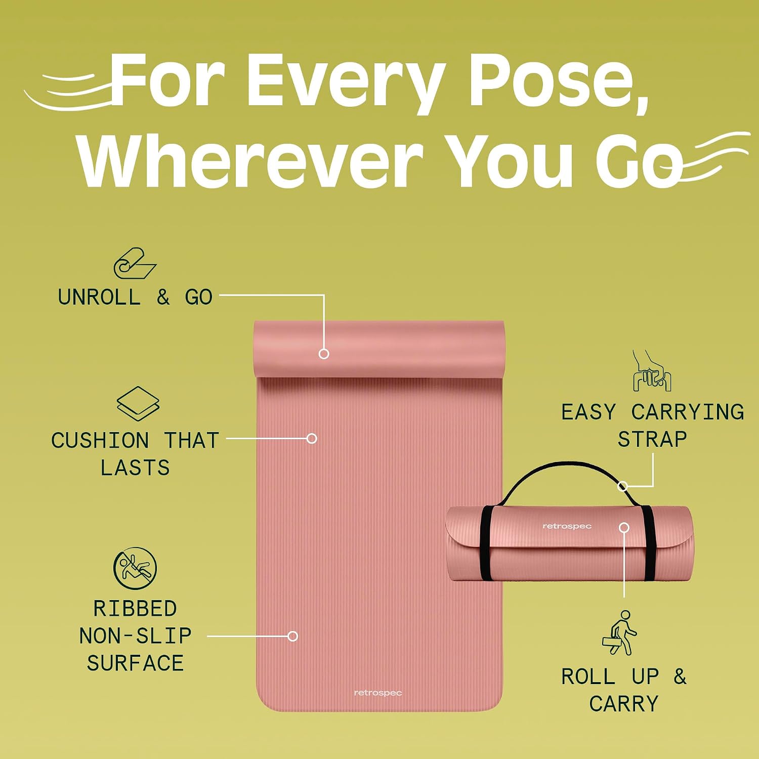 Retrospec Mauve Yoga Mat - Hình 5