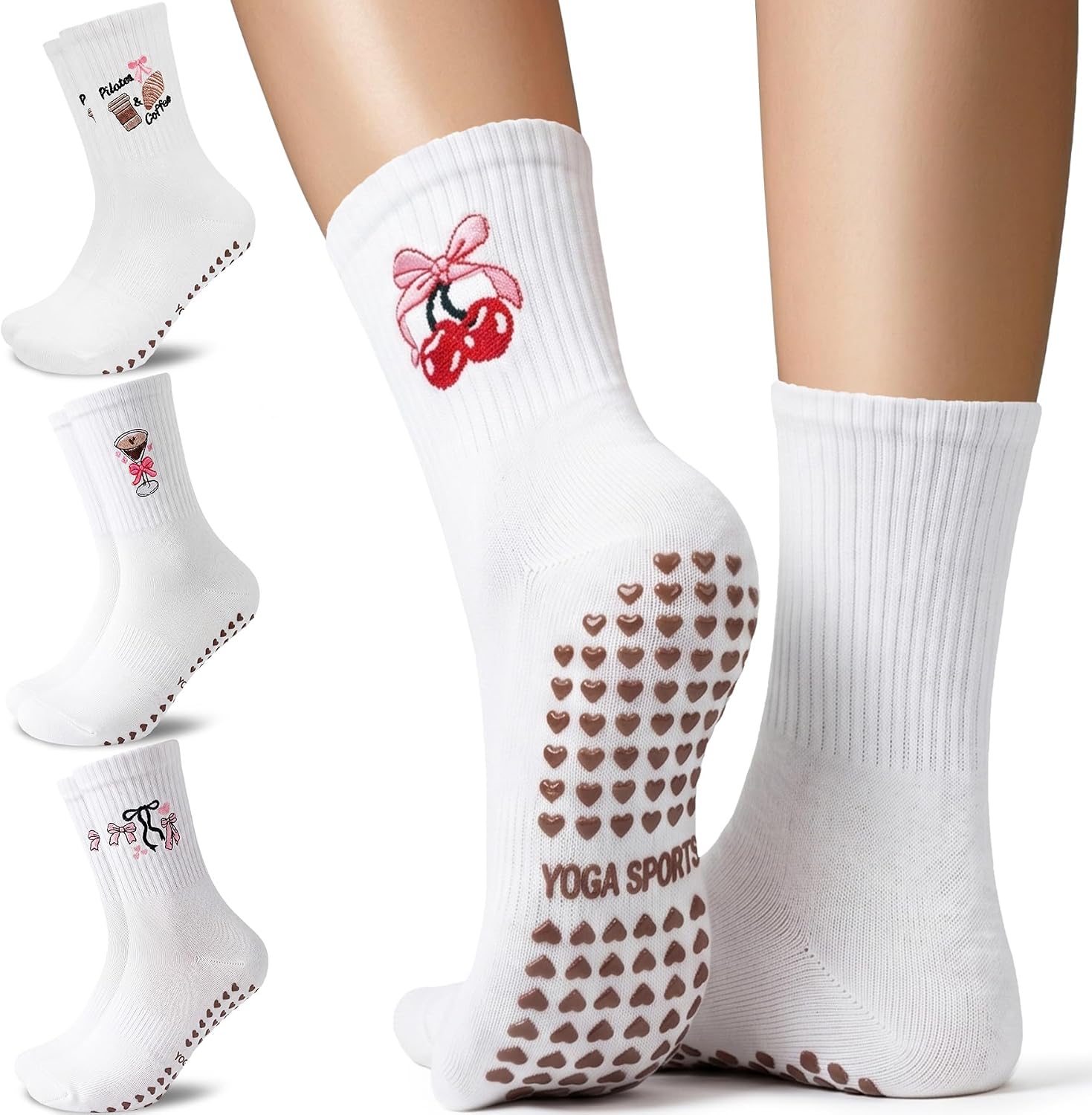 4-Pack Non-Slip Ankle Socks - Hình 10