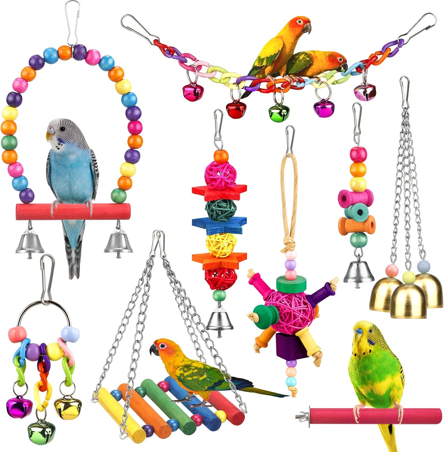 Vibrant Parrot Cage Play Toys