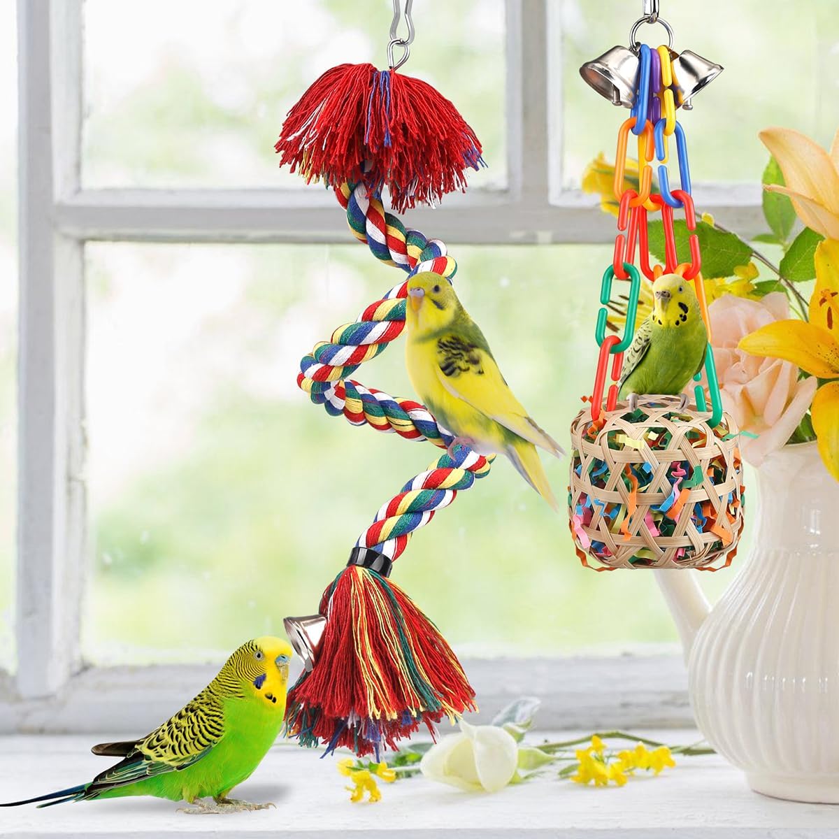 Colorful Shredding Foraging Bird Toys - Hình 2