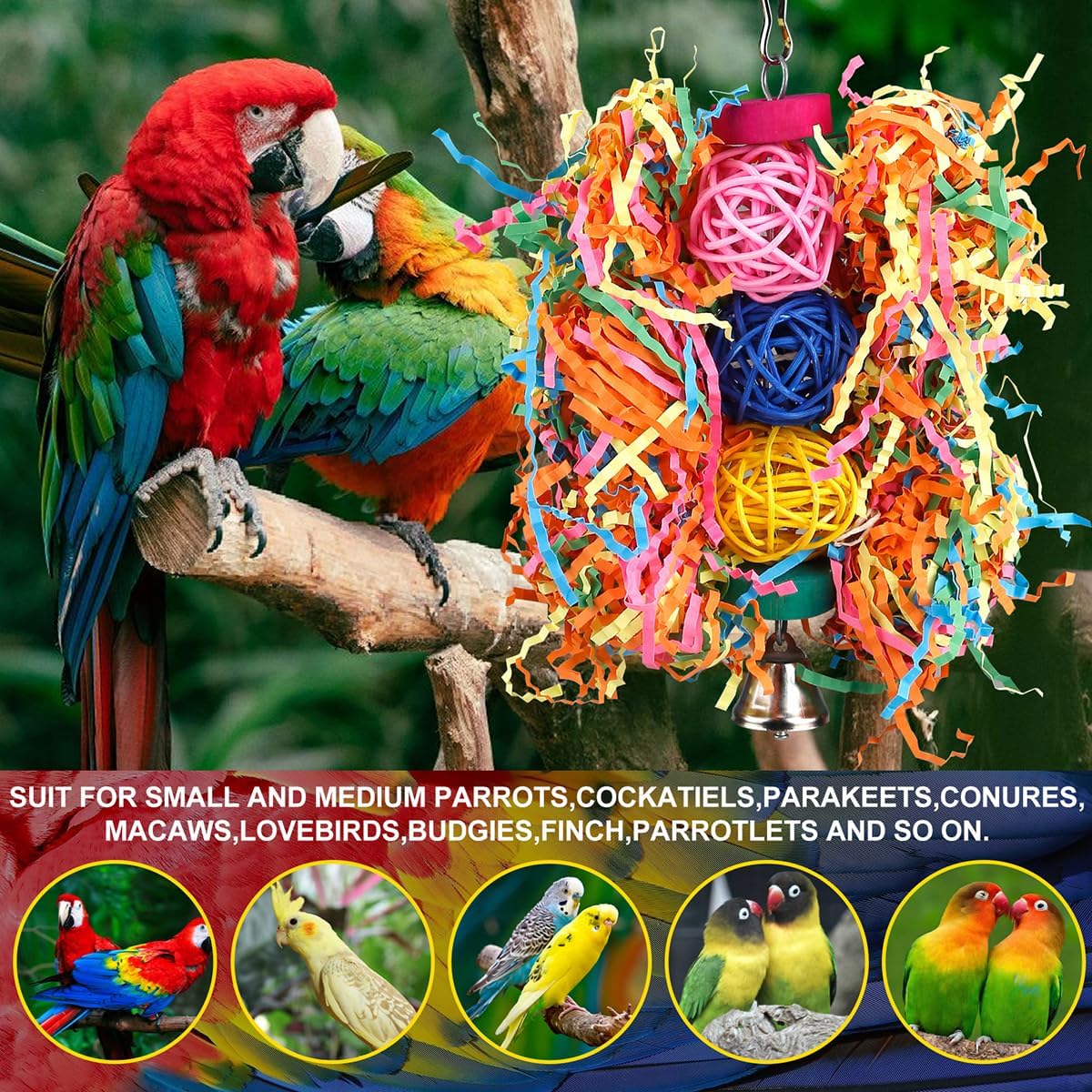 Colorful Shredding Foraging Bird Toys - Hình 4