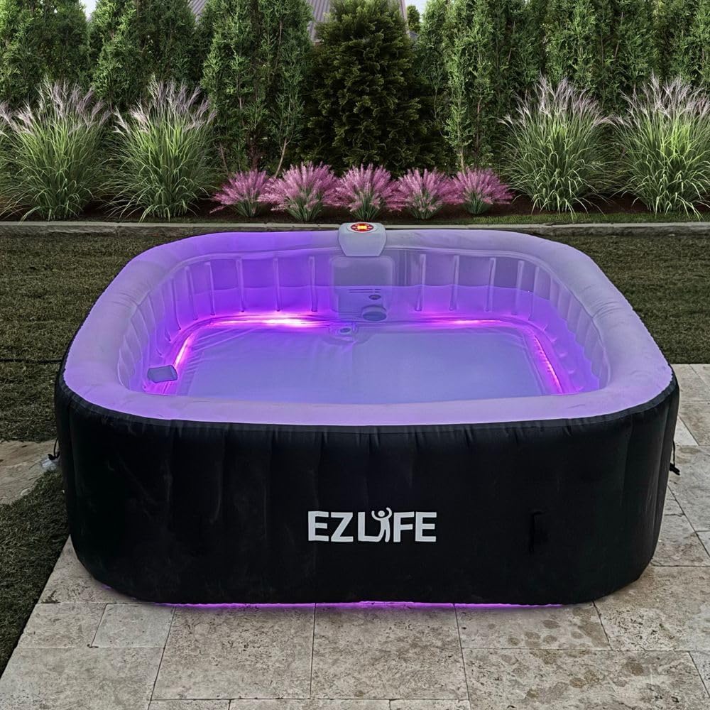 Inflatable Hot Tub Spa with LED Lights & Bubbles — image 2