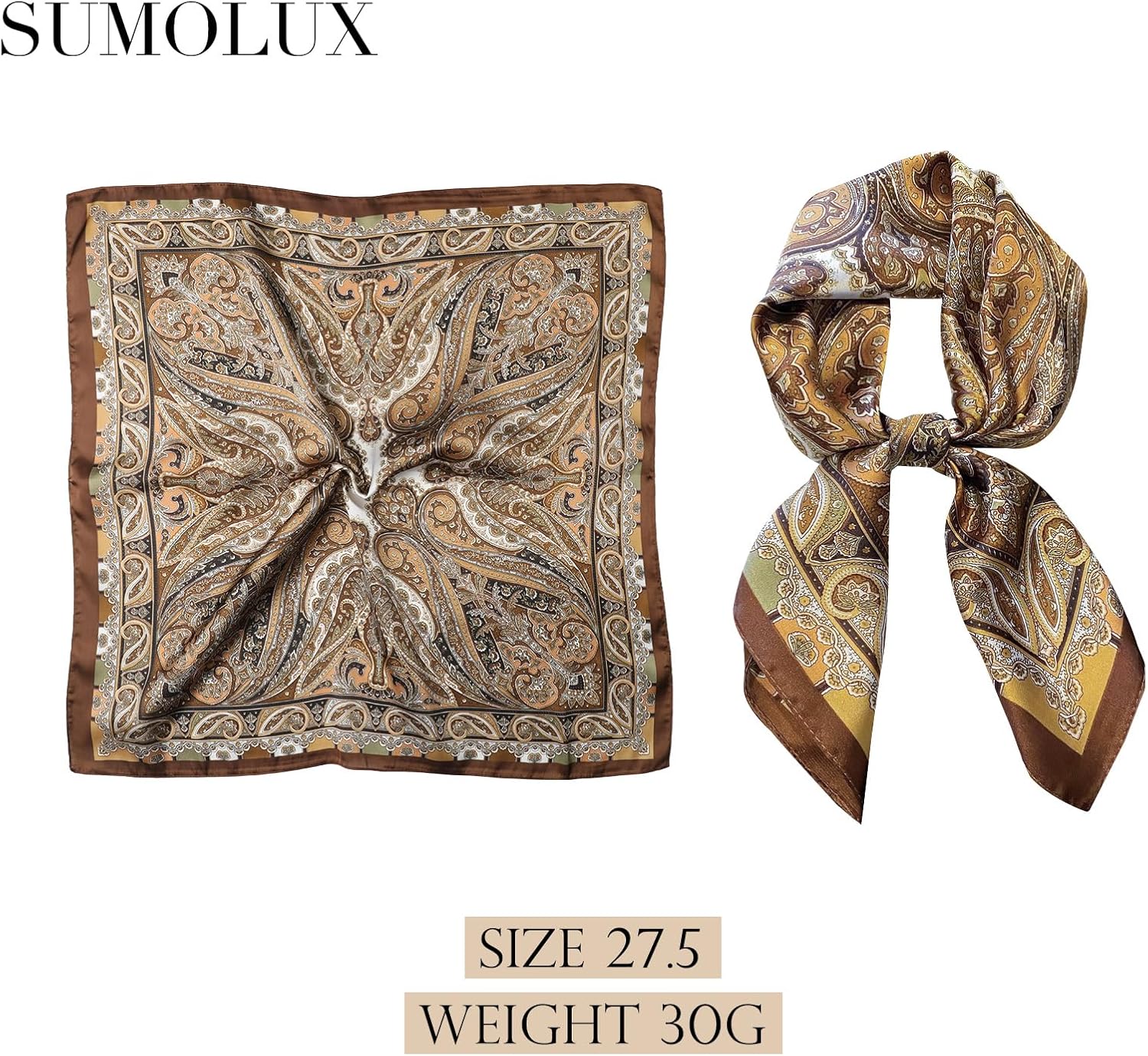 Sumolux Head Hair Scarf for Women Like Satin Silk Scarf Bandana — view 2